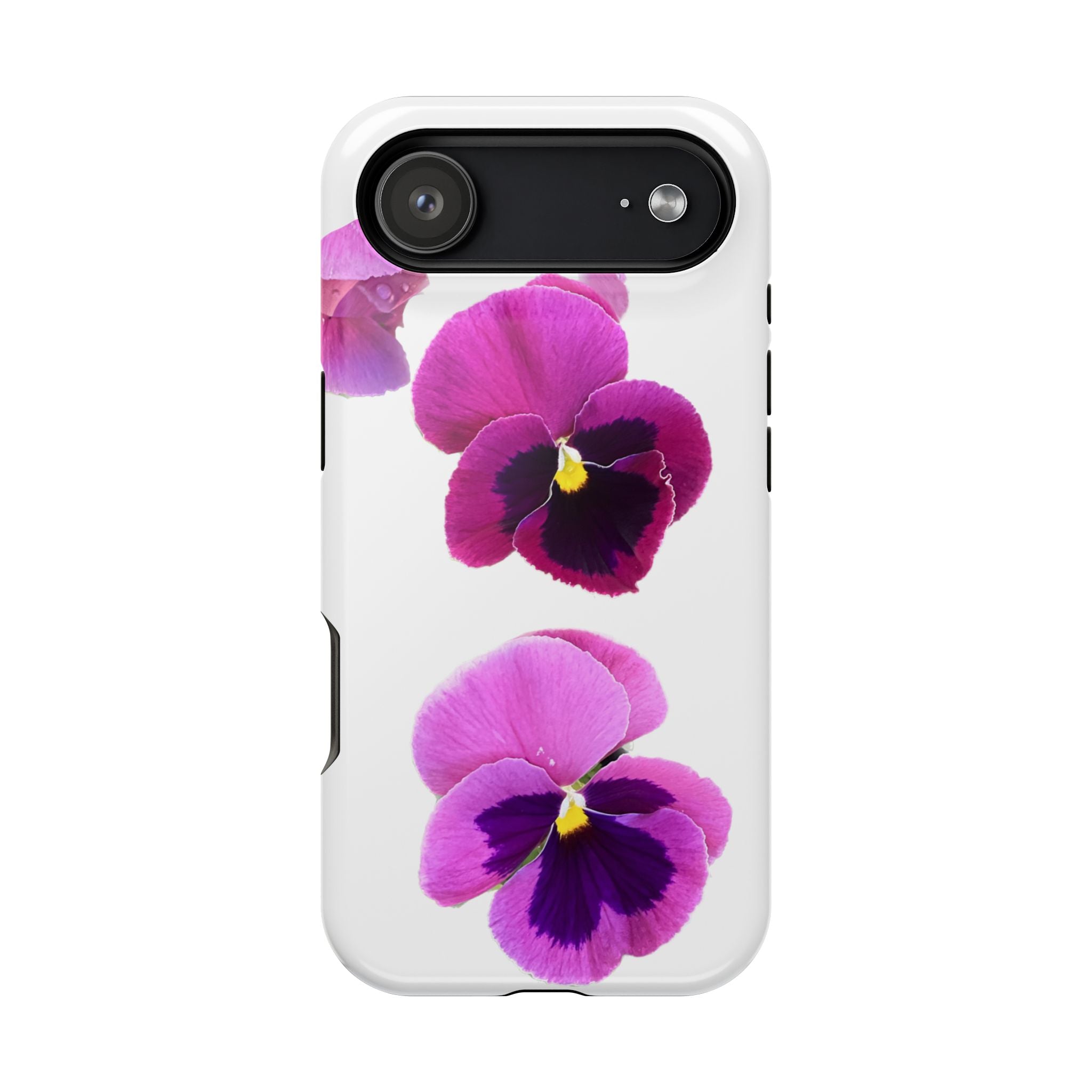 Pansy Blossom Magnetic Phone Case — Impact‑Resistant Floral iPhone Cover