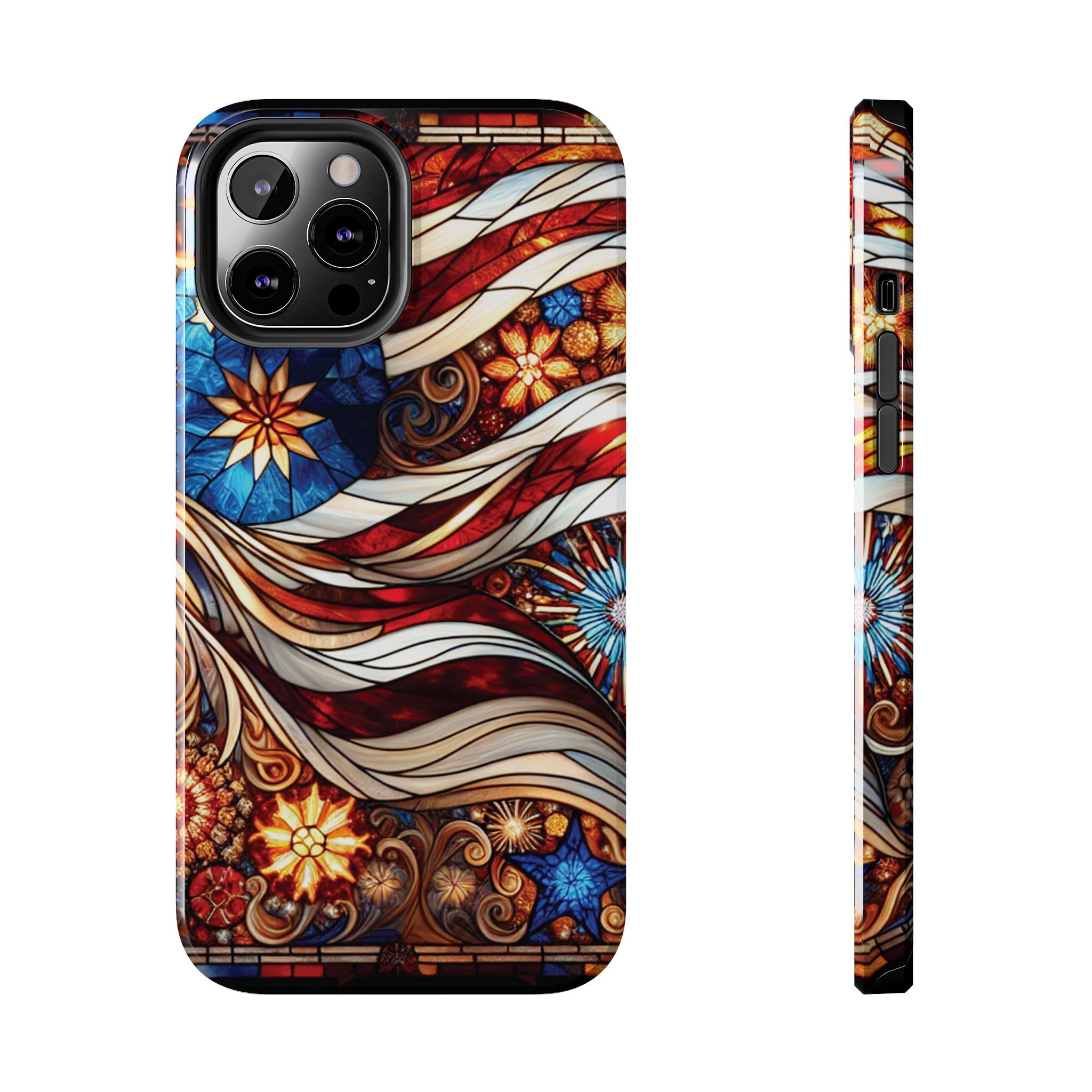 American by Nature Colorful Stained Glass Tough Phone Cases | Unique iPhone Covers, Protective Cases, Vibrant Designs, Gifts for Him/Her