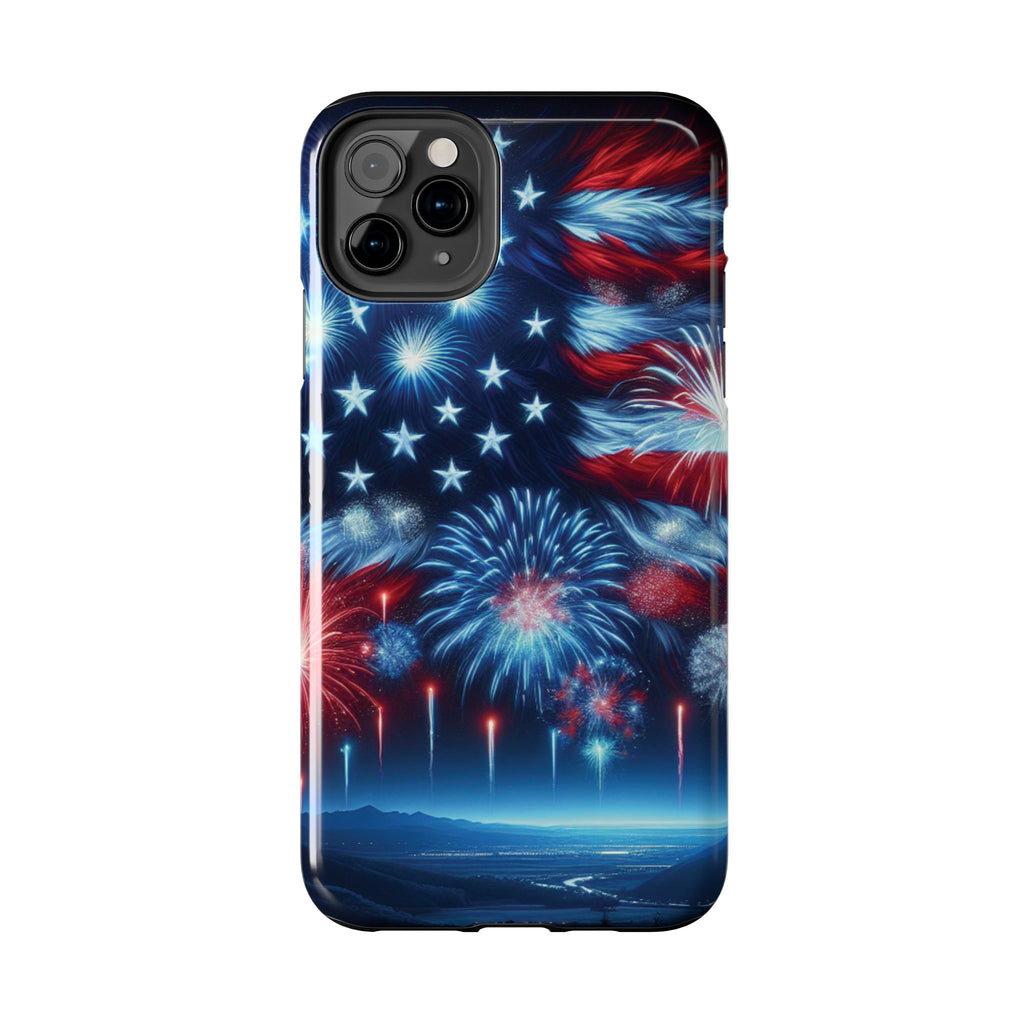 Patriotic Fireworks Phone Case, Independence Day, USA Pride, Tough Phone Cover, July 4th, Gift for Veterans