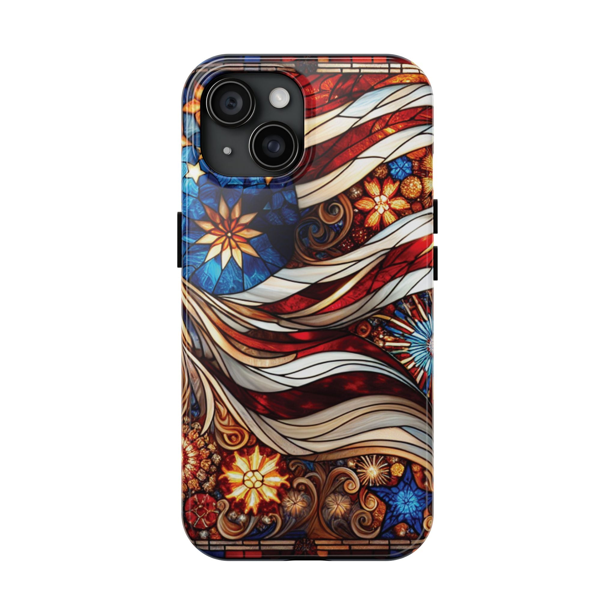 American by Nature Colorful Stained Glass Tough Phone Cases | Unique iPhone Covers, Protective Cases, Vibrant Designs, Gifts for Him/Her