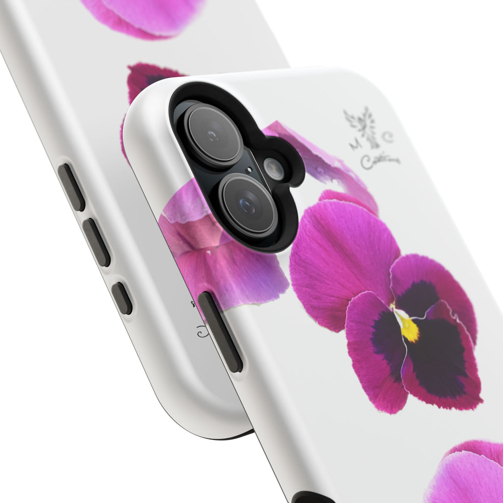 Pansy Blossom Magnetic Phone Case — Impact‑Resistant Floral iPhone Cover