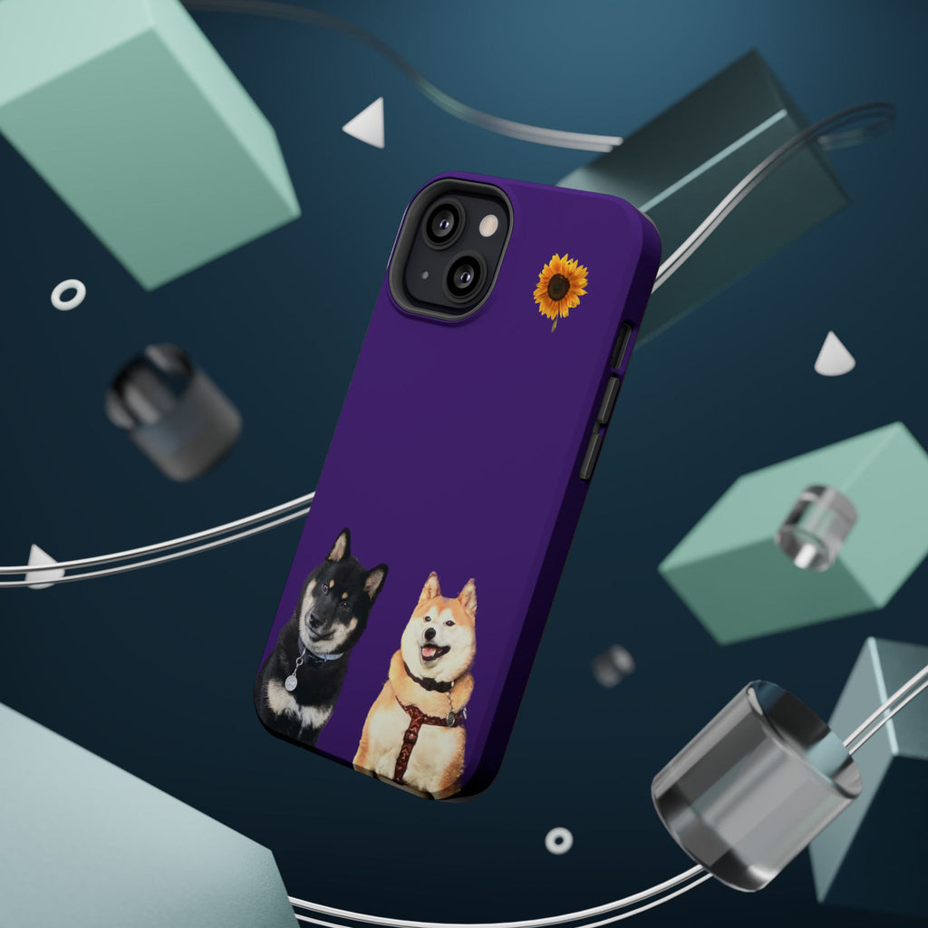Shiba pair purple sunflower MagSafe Tough Cases
