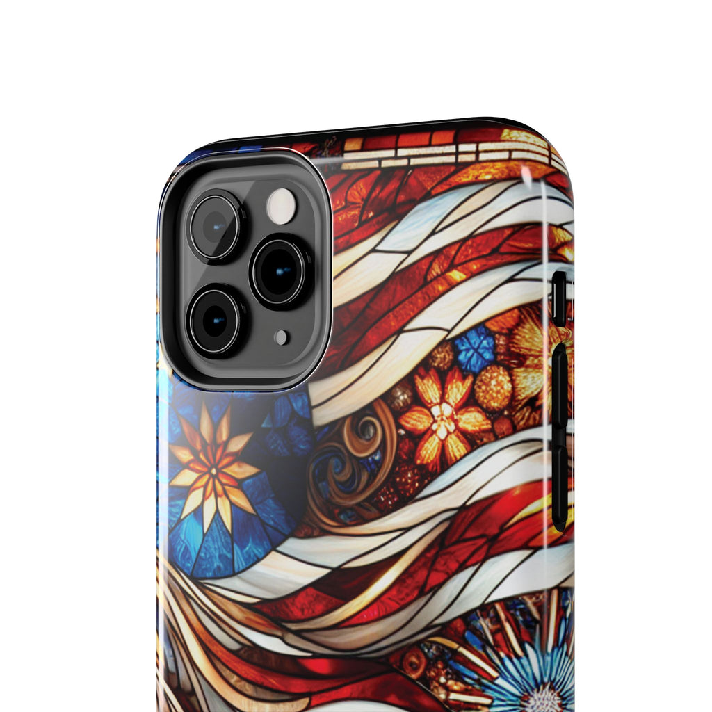 American by Nature Colorful Stained Glass Tough Phone Cases | Unique iPhone Covers, Protective Cases, Vibrant Designs, Gifts for Him/Her