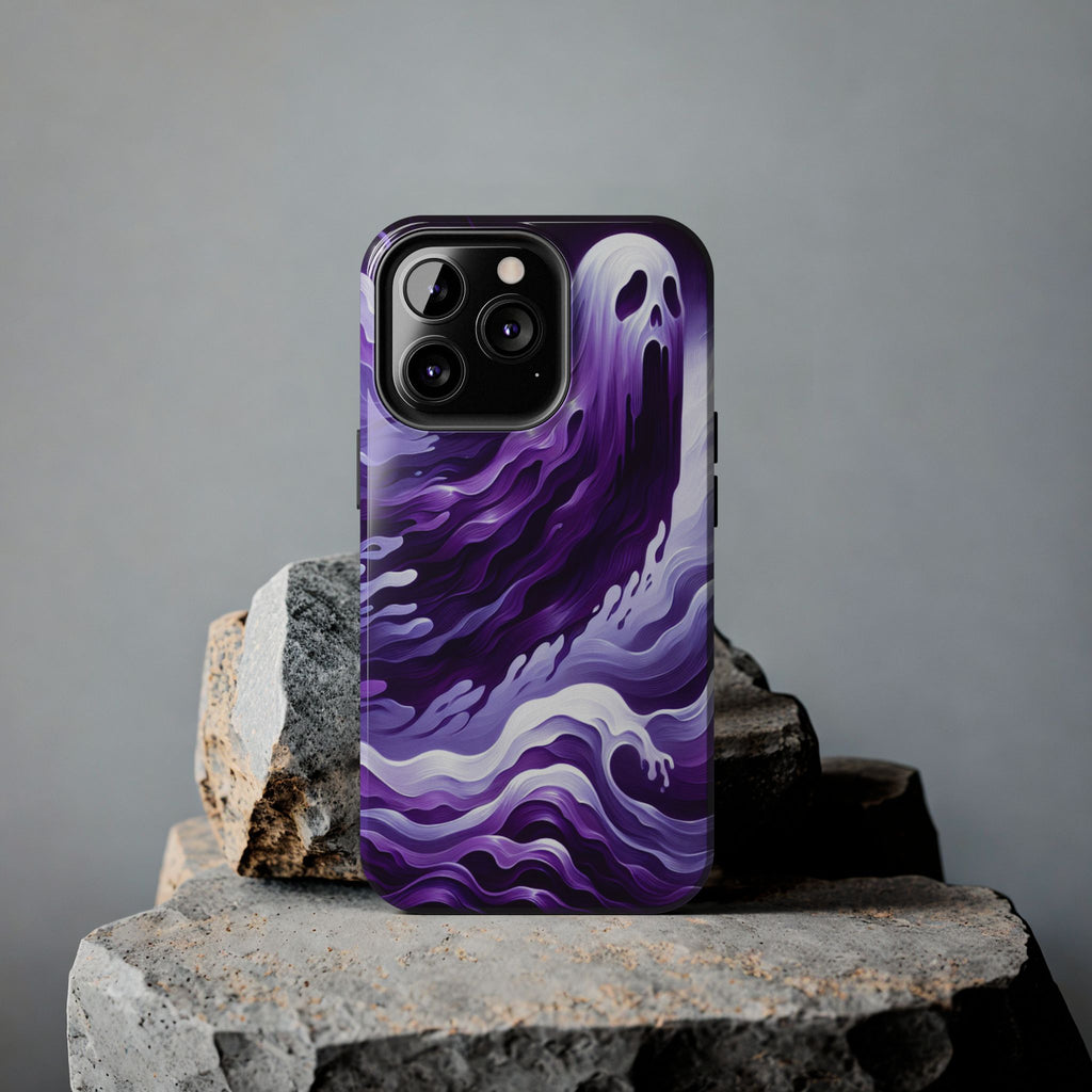 Purple wavey ghosts! - Tough Phone Cases
