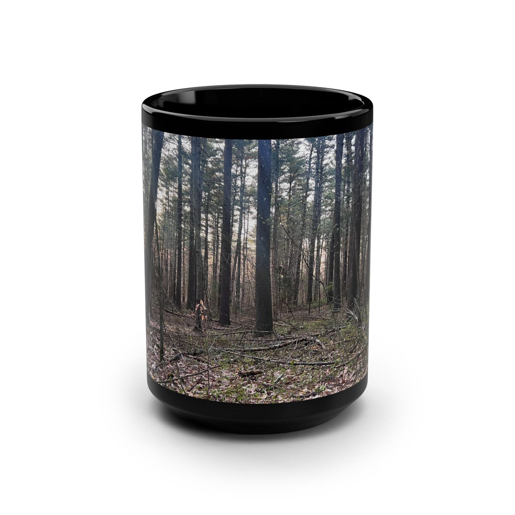 Peaceful - A Hunters Thoughts - Black Mug, 15oz