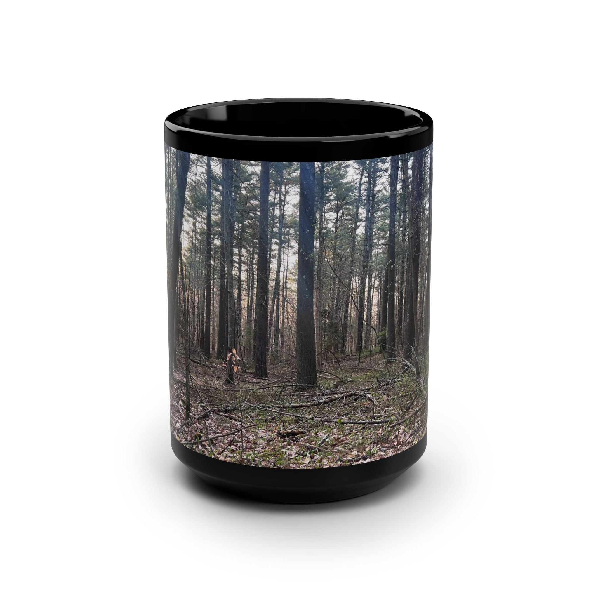 Peaceful - A Hunters Thoughts - Black Mug, 15oz