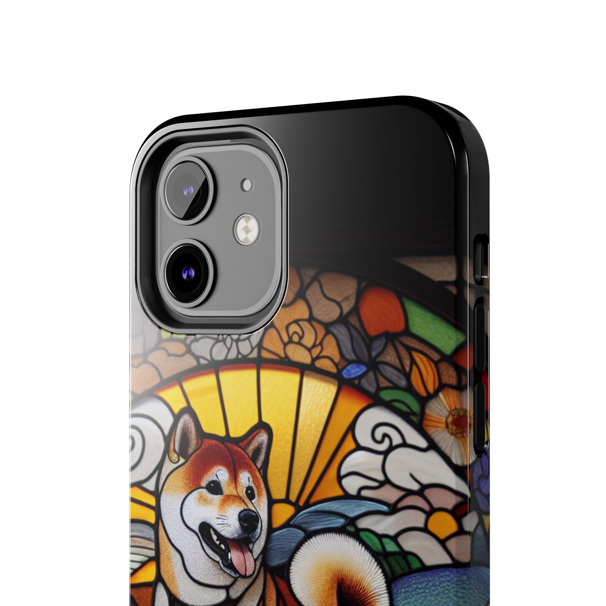 Shiba Inu Stained-Glass Tough Phone Case — Durable Protective Dog Art Cover