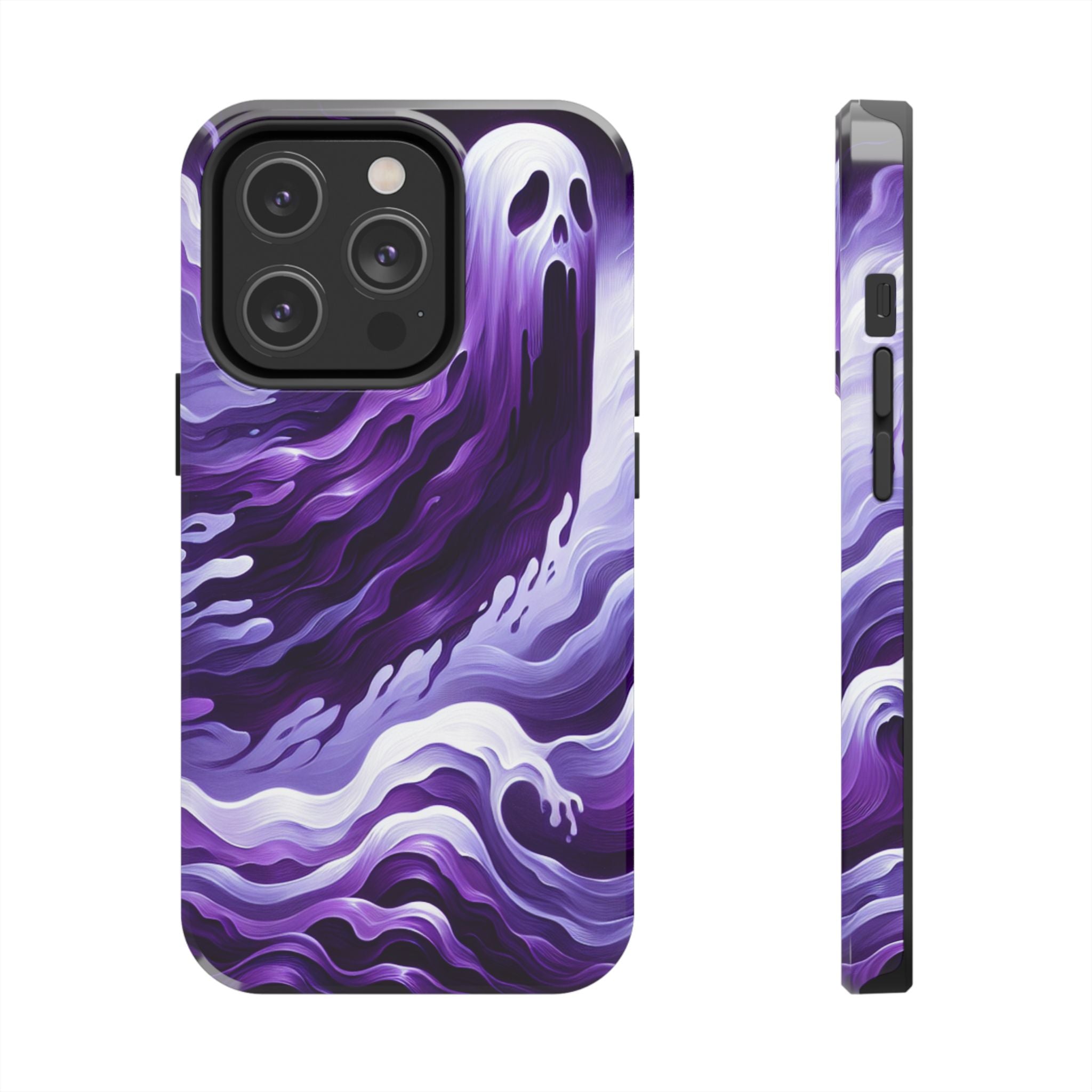 Purple wavey ghosts! - Tough Phone Cases