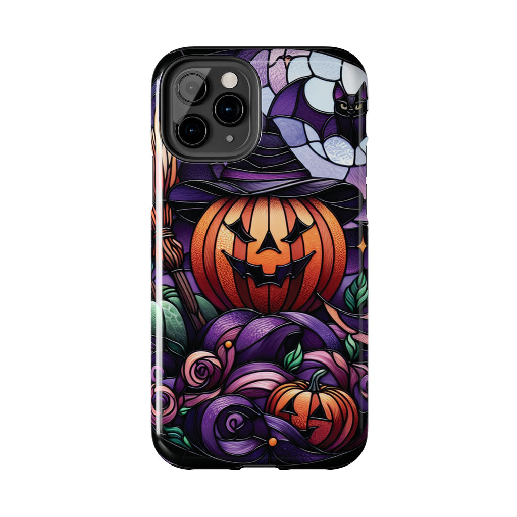 Halloween Jack-O'-Lantern Tough Phone Case — Spooky Pumpkin Witch Hat Design