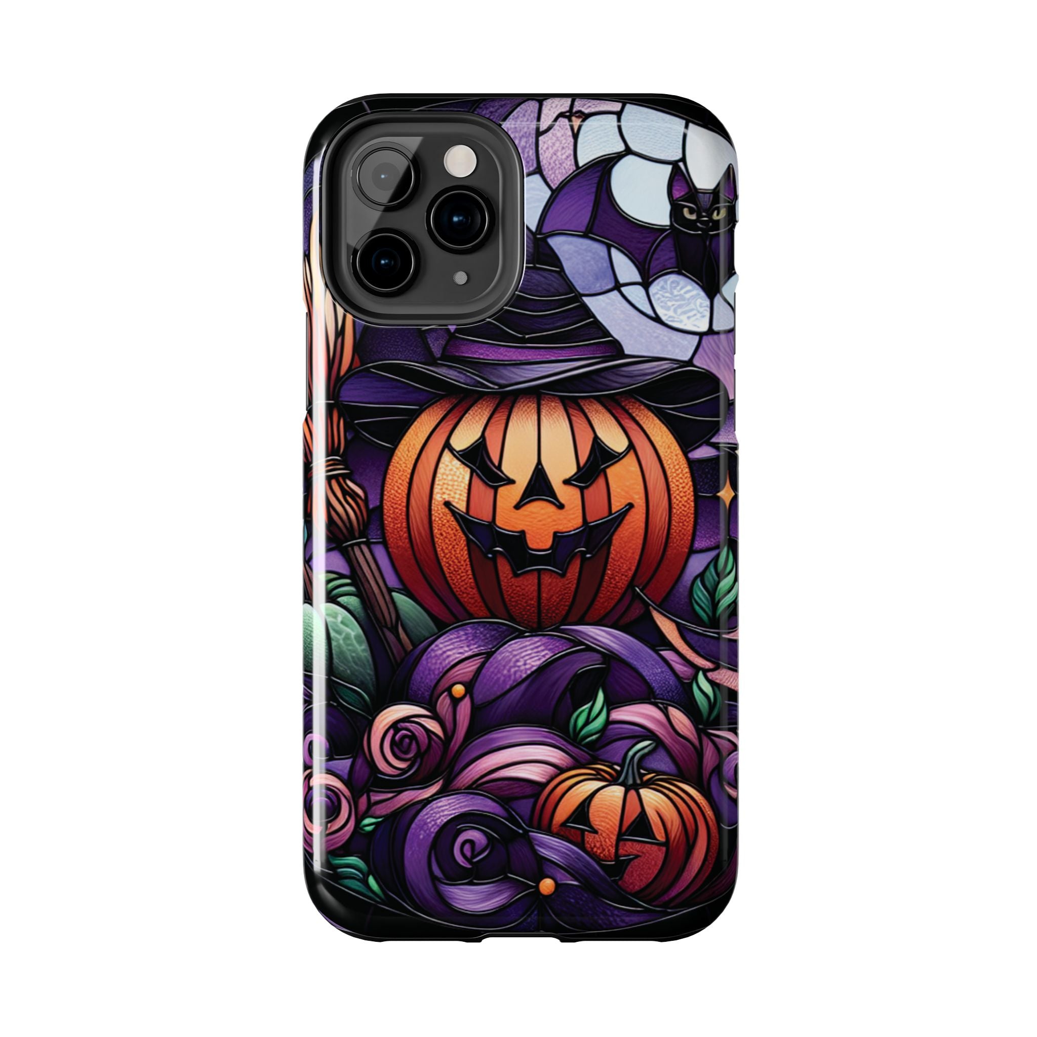 Halloween Jack-O'-Lantern Tough Phone Case — Spooky Pumpkin Witch Hat Design