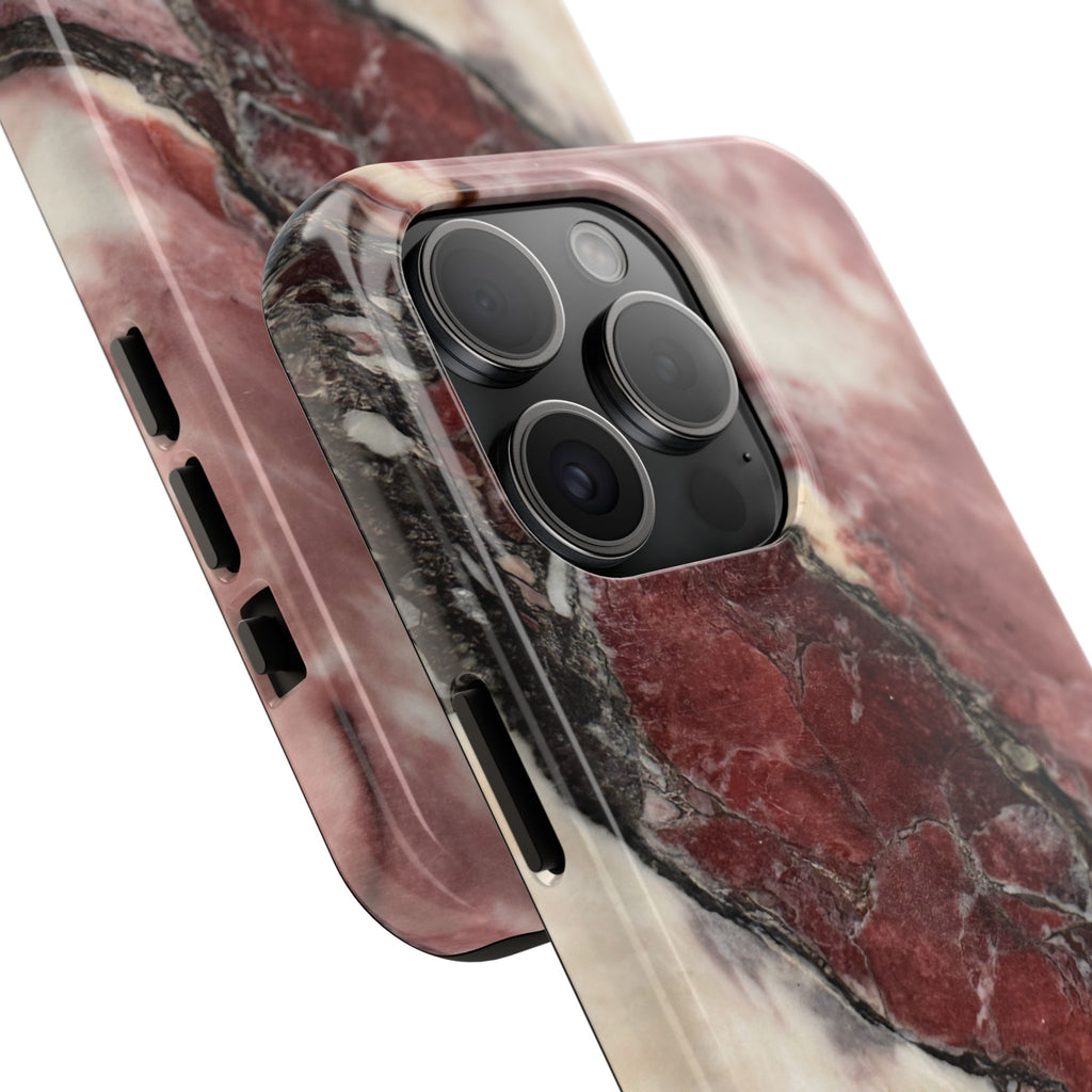 Red Marble Tough Phone Case — Protective Designer Phone Cover