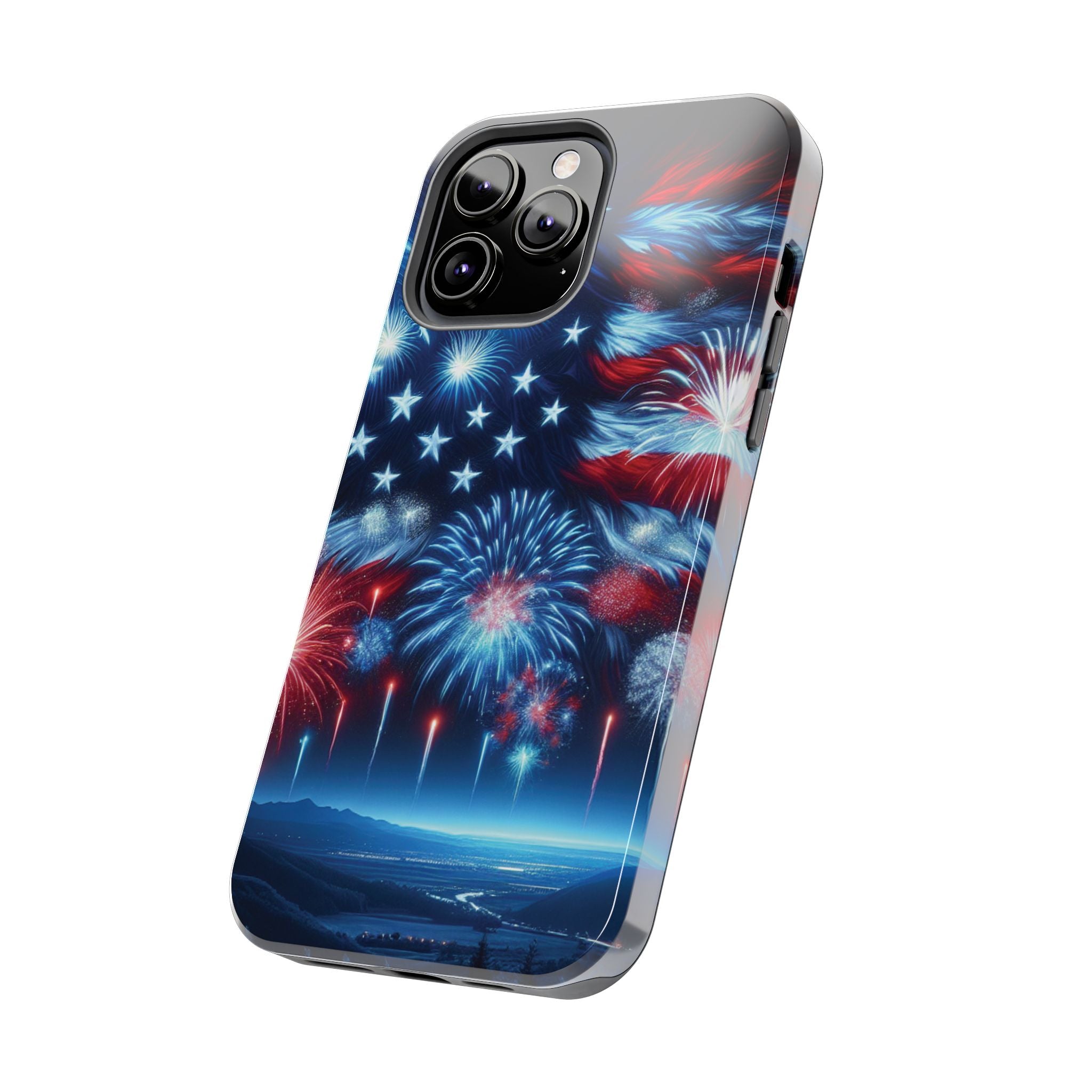 Patriotic Fireworks Phone Case, Independence Day, USA Pride, Tough Phone Cover, July 4th, Gift for Veterans