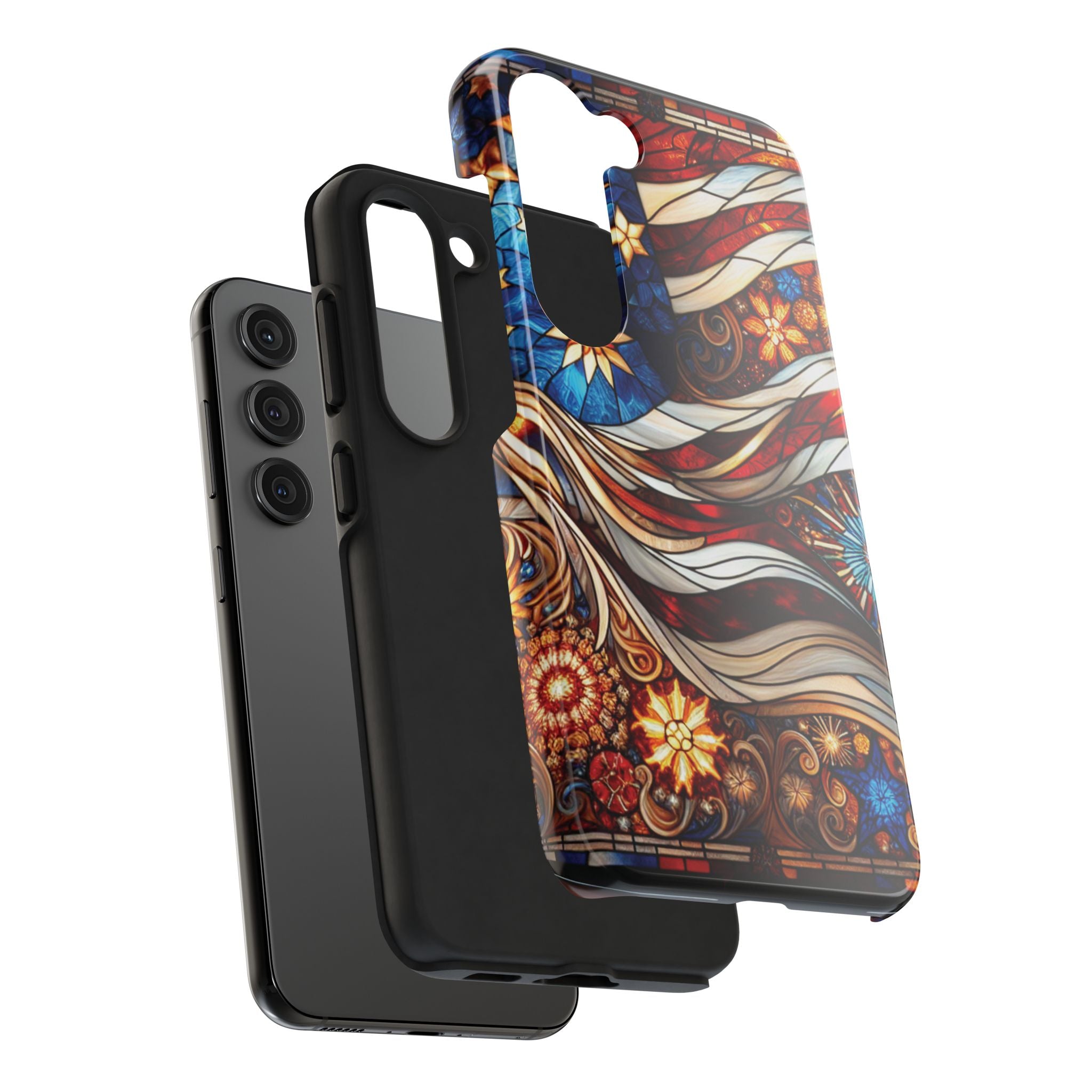 American by Nature Colorful Stained Glass Tough Phone Cases | Unique iPhone Covers, Protective Cases, Vibrant Designs, Gifts for Him/Her