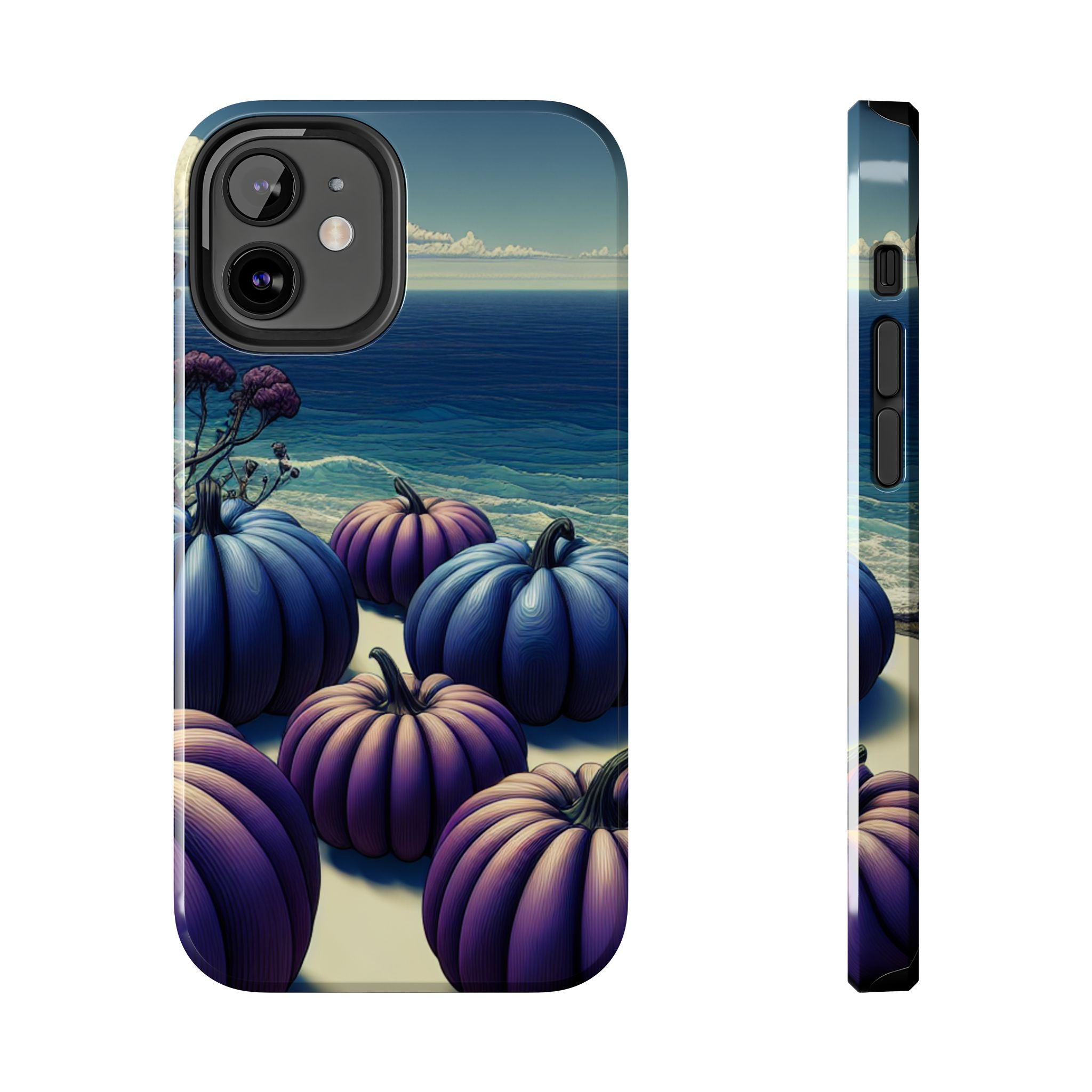 Blue Pumpkin Beach Tough Phone Case — Coastal Halloween Fall iPhone Cover