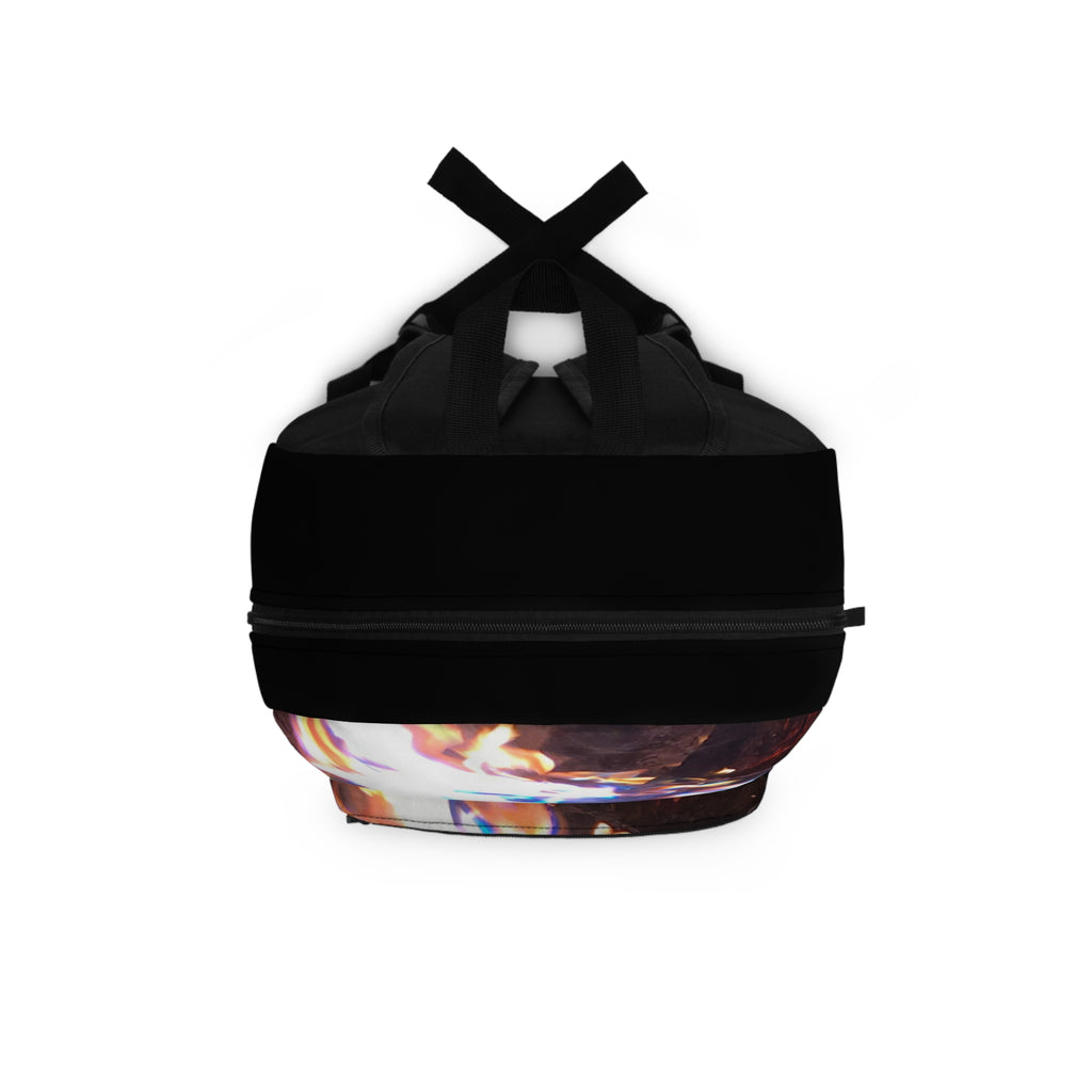 Flame Spectrum Backpack — Iridescent Fire Print School & Travel Bag