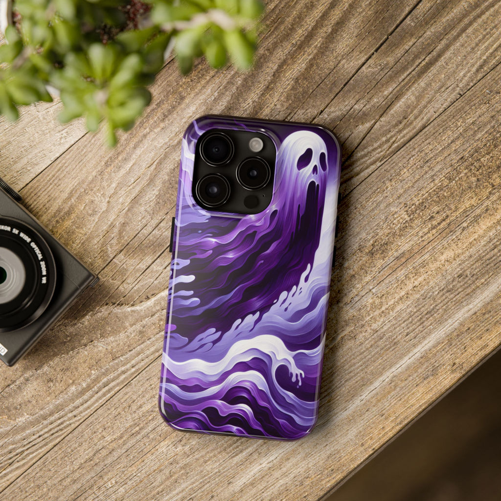 Purple wavey ghosts! - Tough Phone Cases