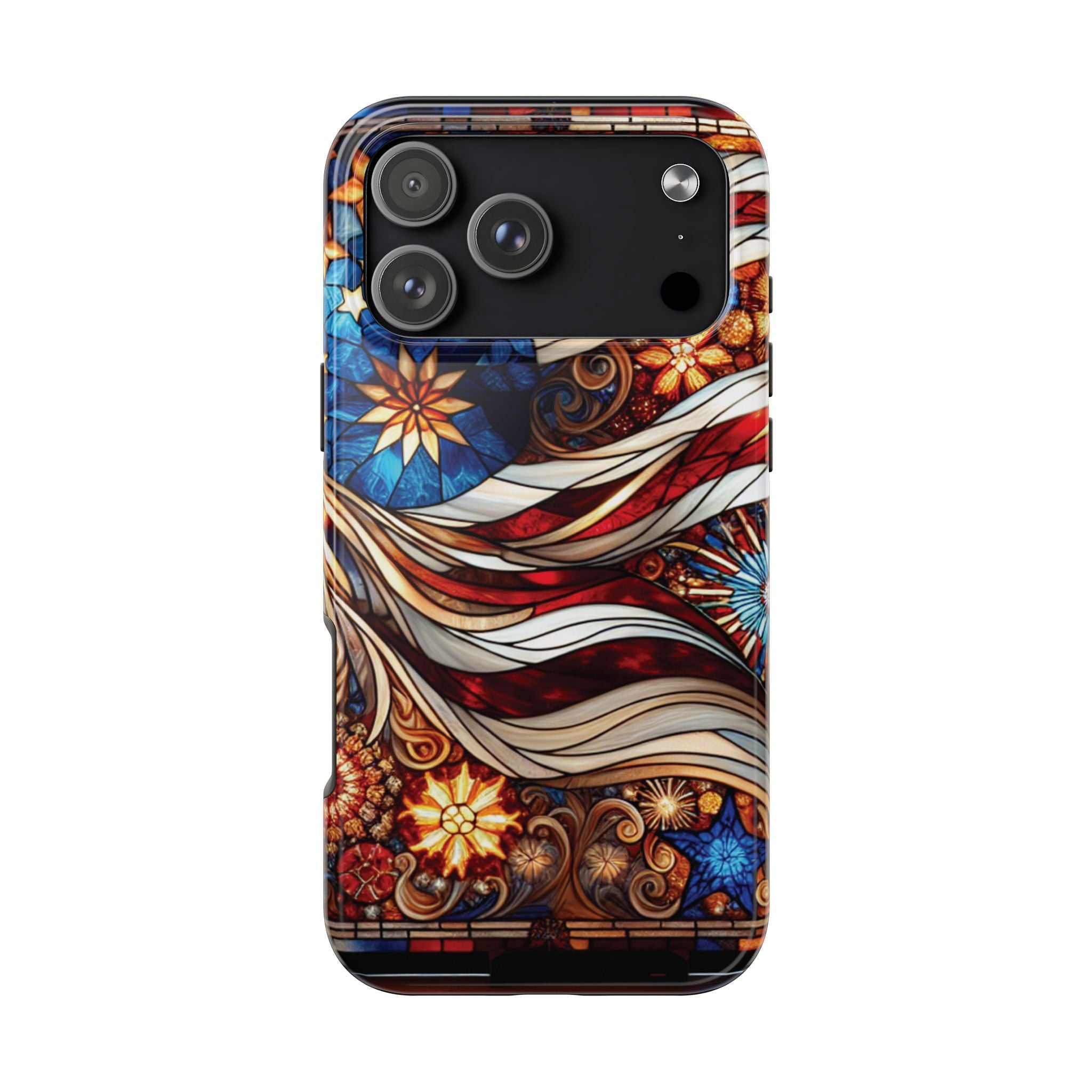 American by Nature Colorful Stained Glass Tough Phone Cases | Unique iPhone Covers, Protective Cases, Vibrant Designs, Gifts for Him/Her