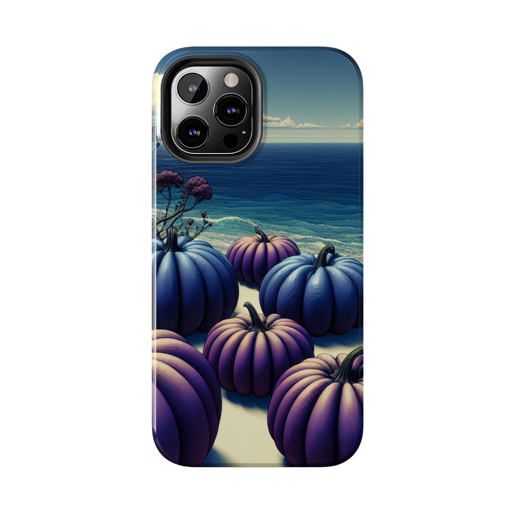 Blue Pumpkin Beach Tough Phone Case — Coastal Halloween Fall iPhone Cover