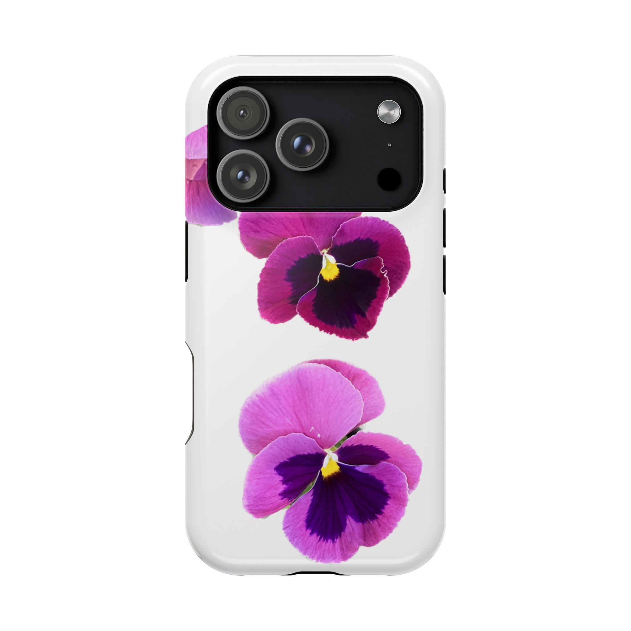 Pansy Blossom Magnetic Phone Case — Impact‑Resistant Floral iPhone Cover