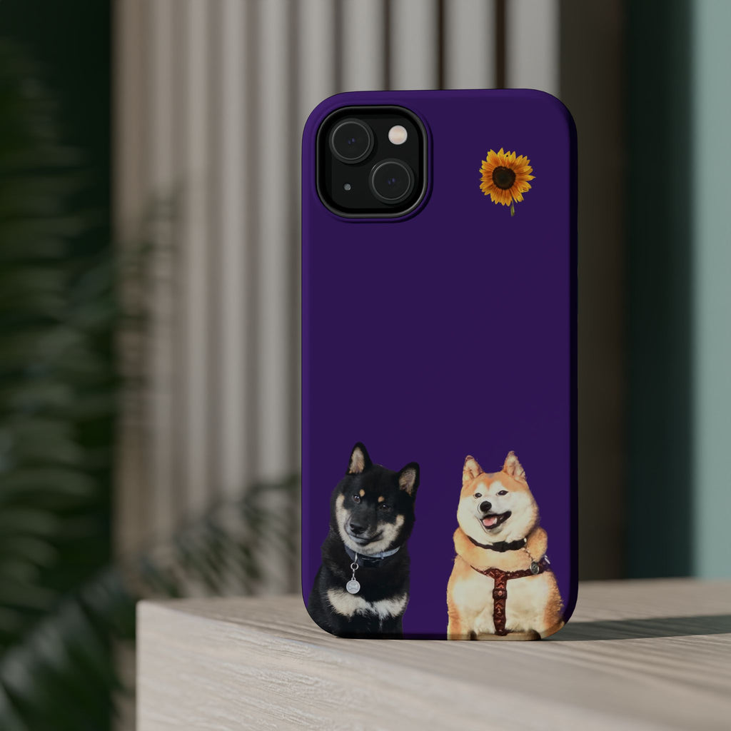 Shiba pair purple sunflower MagSafe Tough Cases