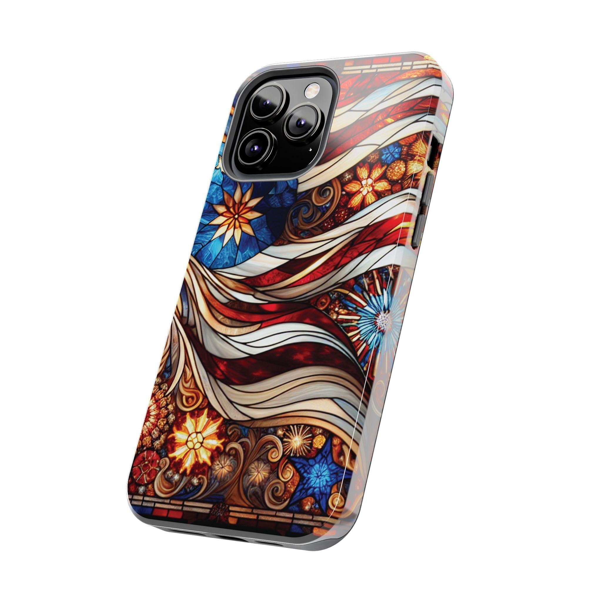 American by Nature Colorful Stained Glass Tough Phone Cases | Unique iPhone Covers, Protective Cases, Vibrant Designs, Gifts for Him/Her