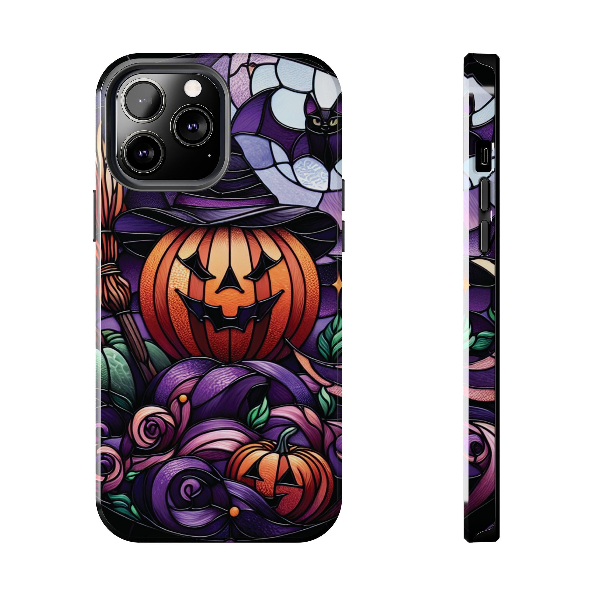 Halloween Jack-O'-Lantern Tough Phone Case — Spooky Pumpkin Witch Hat Design
