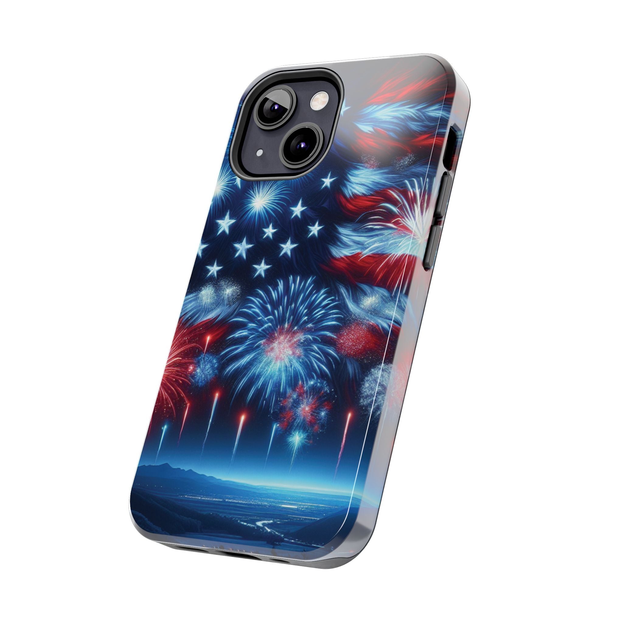 Patriotic Fireworks Phone Case, Independence Day, USA Pride, Tough Phone Cover, July 4th, Gift for Veterans