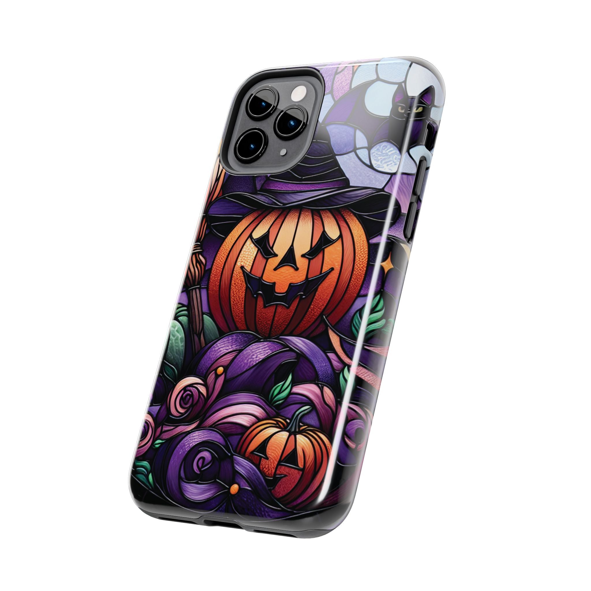 Halloween Jack-O'-Lantern Tough Phone Case — Spooky Pumpkin Witch Hat Design