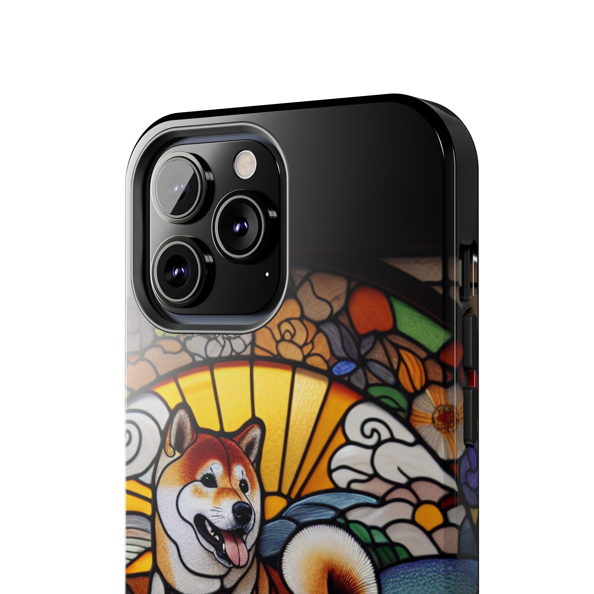 Shiba Inu Stained-Glass Tough Phone Case — Durable Protective Dog Art Cover