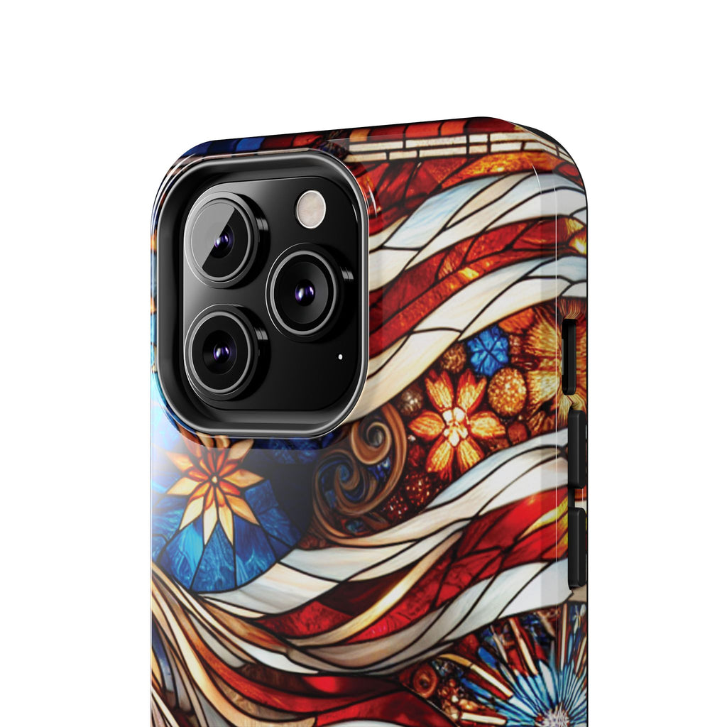 American by Nature Colorful Stained Glass Tough Phone Cases | Unique iPhone Covers, Protective Cases, Vibrant Designs, Gifts for Him/Her