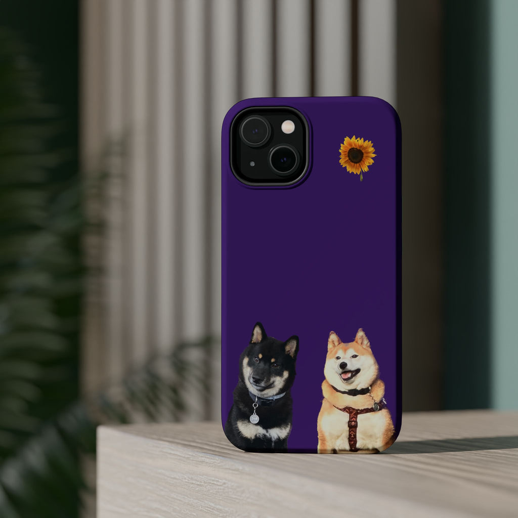 Shiba pair purple sunflower MagSafe Tough Cases