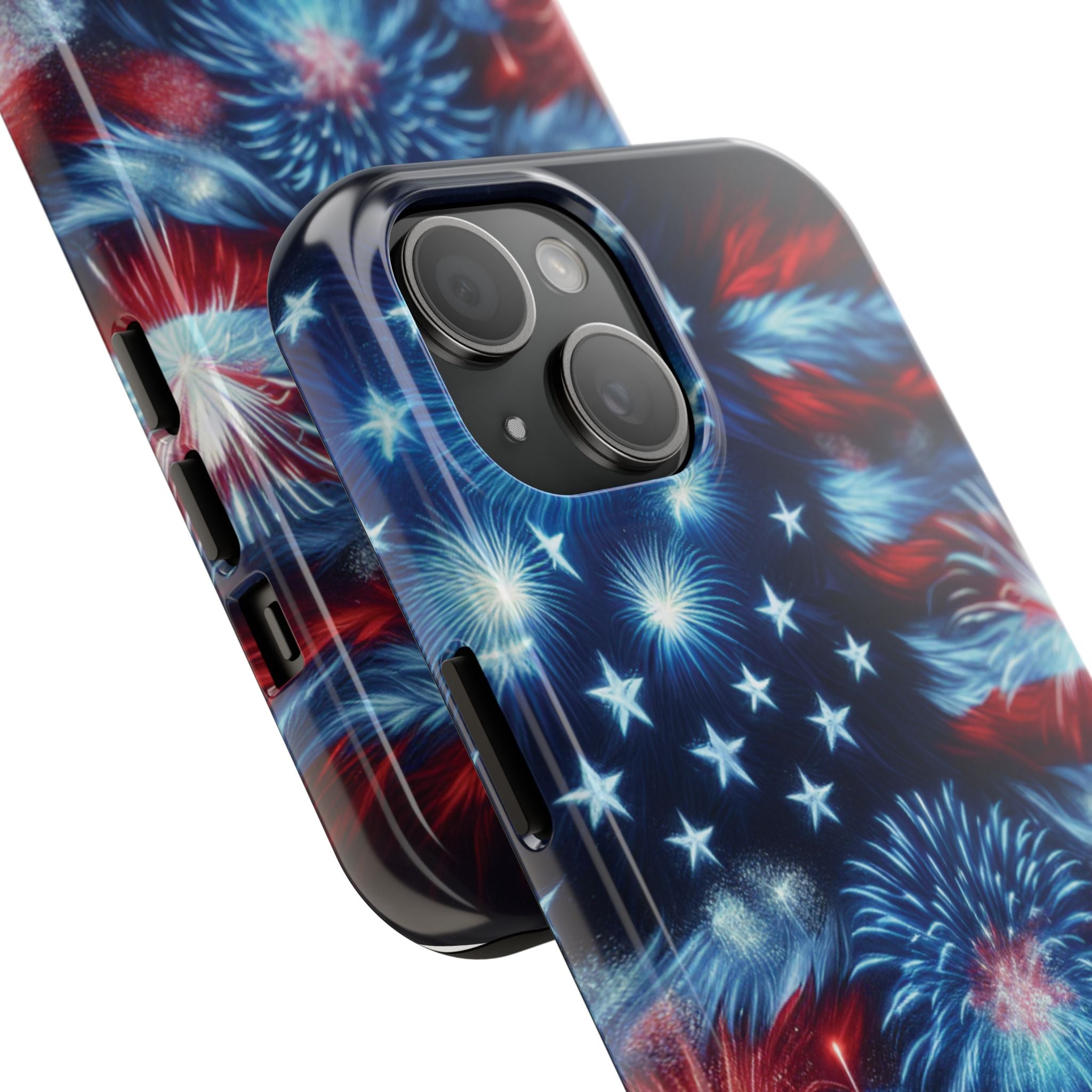 Patriotic Fireworks Phone Case, Independence Day, USA Pride, Tough Phone Cover, July 4th, Gift for Veterans