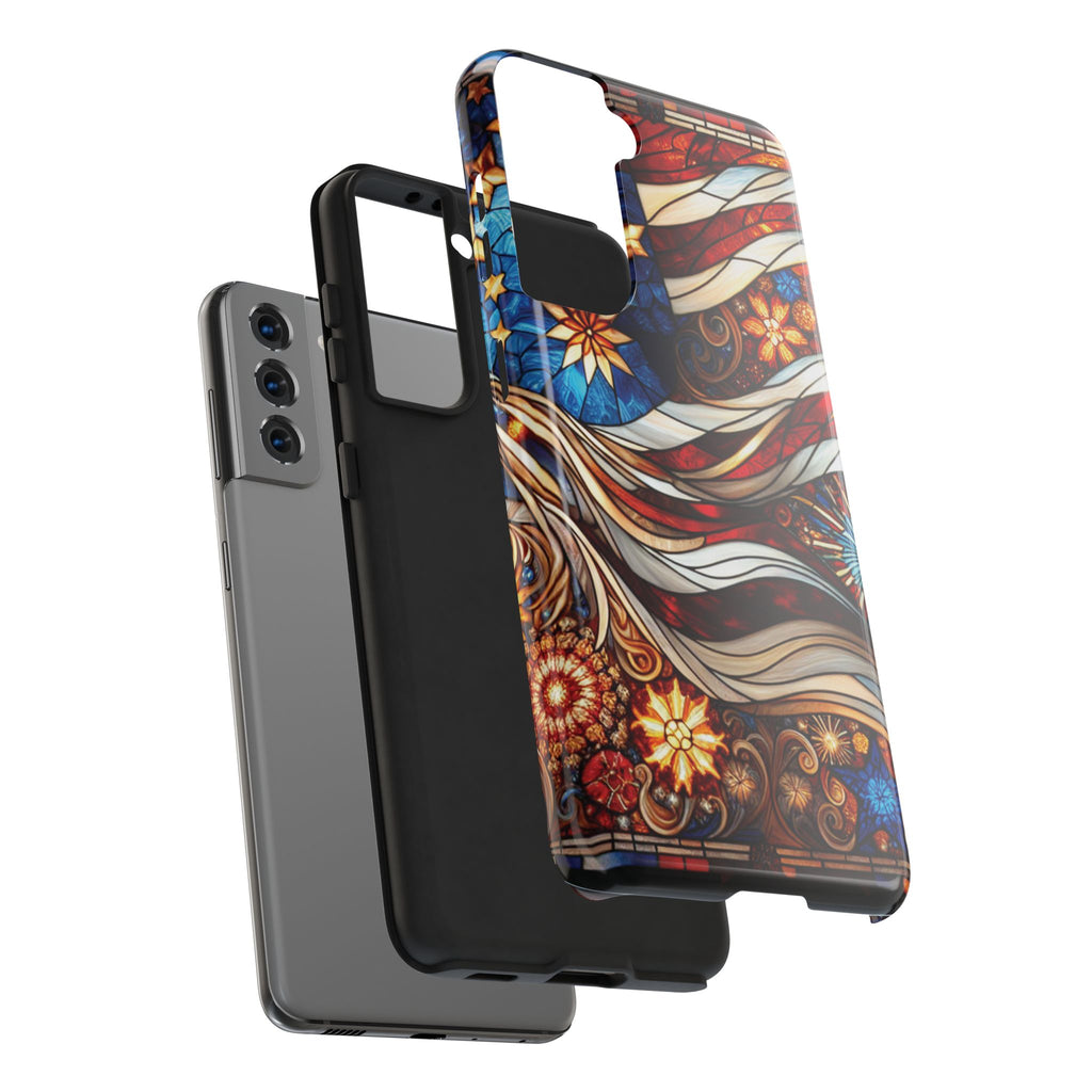 American by Nature Colorful Stained Glass Tough Phone Cases | Unique iPhone Covers, Protective Cases, Vibrant Designs, Gifts for Him/Her