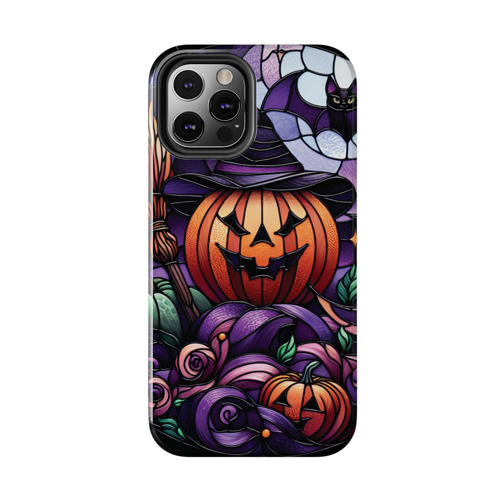 Halloween Jack-O'-Lantern Tough Phone Case — Spooky Pumpkin Witch Hat Design
