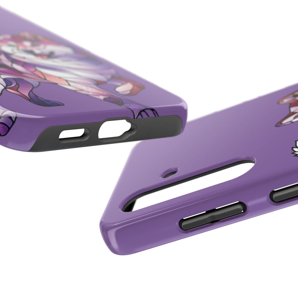 Purple Stained-Glass Shiba Inu Tough Phone Case — Protective Artistic Phone Cover