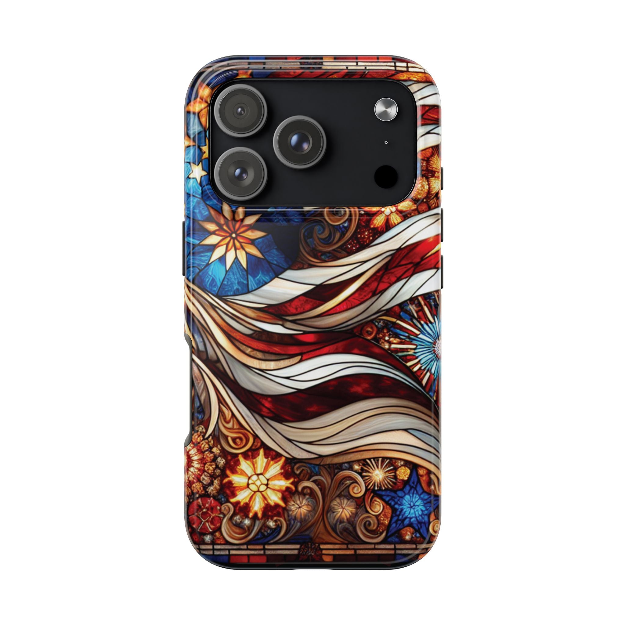 American by Nature Colorful Stained Glass Tough Phone Cases | Unique iPhone Covers, Protective Cases, Vibrant Designs, Gifts for Him/Her