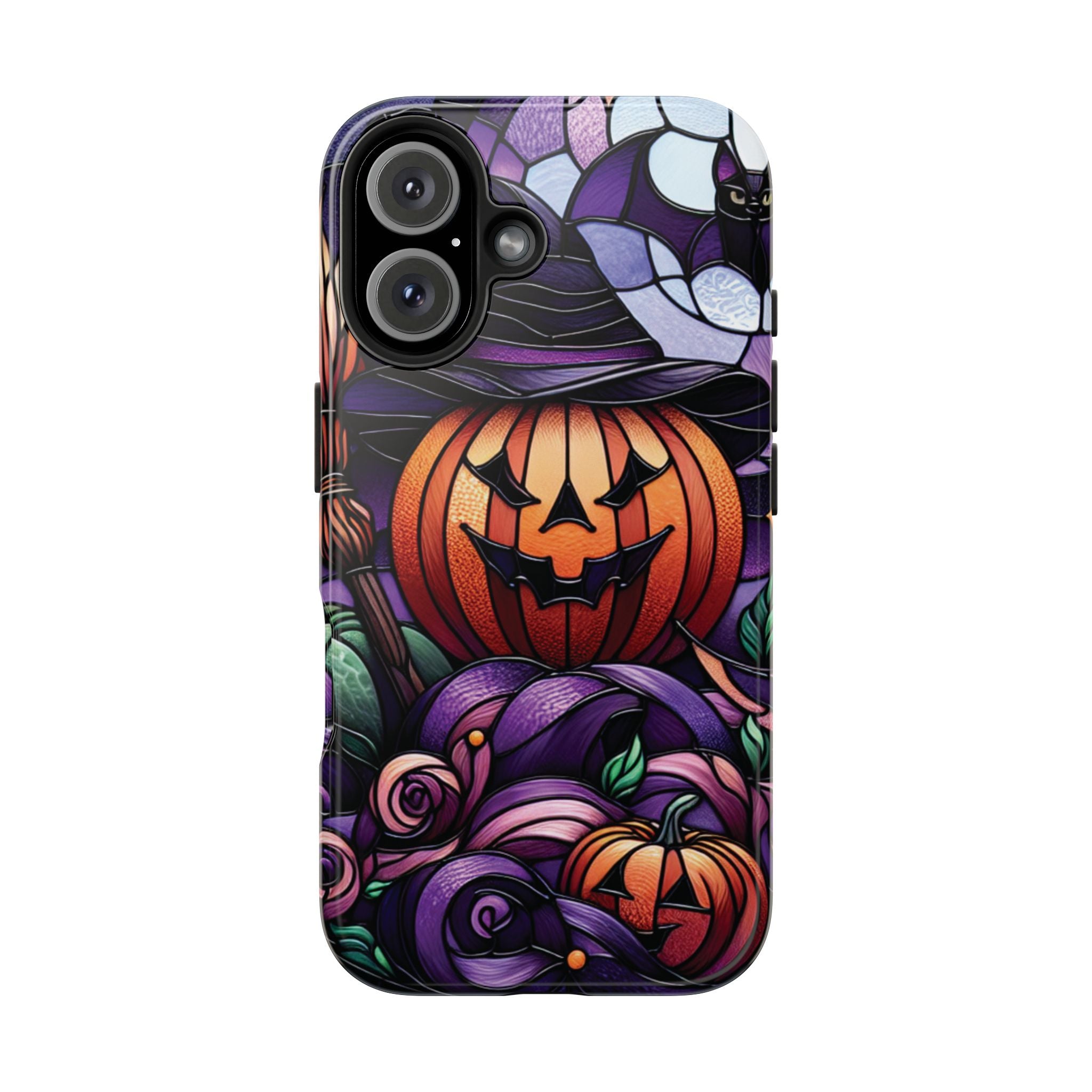Halloween Jack-O'-Lantern Tough Phone Case — Spooky Pumpkin Witch Hat Design