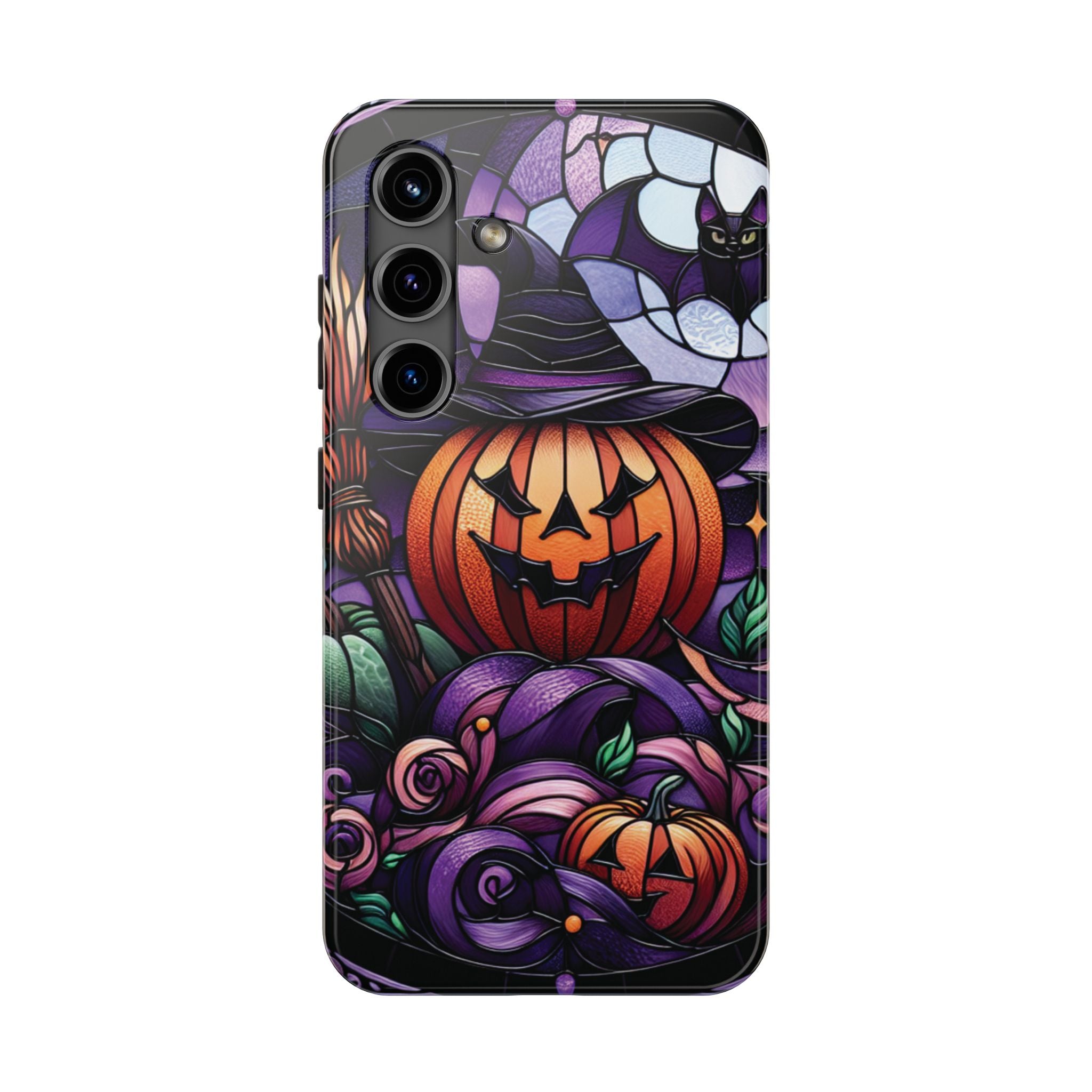 Halloween Jack-O'-Lantern Tough Phone Case — Spooky Pumpkin Witch Hat Design
