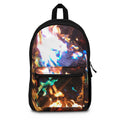 Flame Spectrum Backpack — Iridescent Fire Print School & Travel Bag