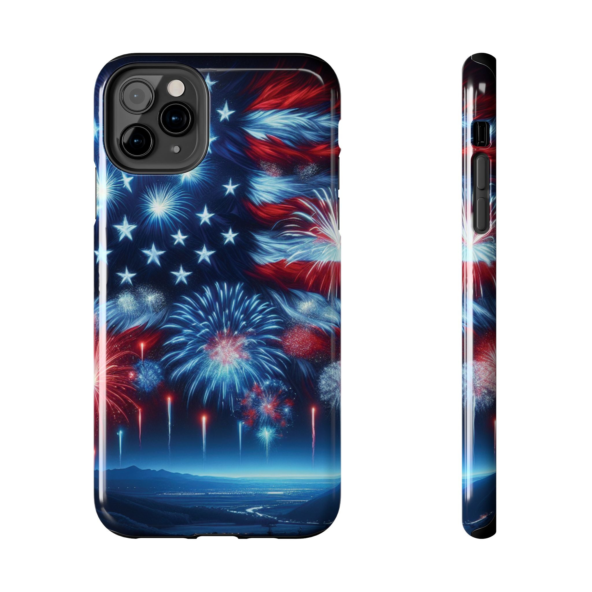 Patriotic Fireworks Phone Case, Independence Day, USA Pride, Tough Phone Cover, July 4th, Gift for Veterans
