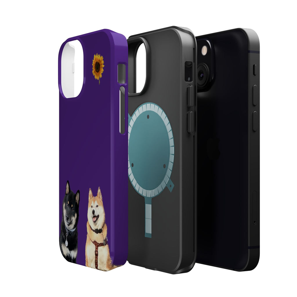 Shiba pair purple sunflower MagSafe Tough Cases