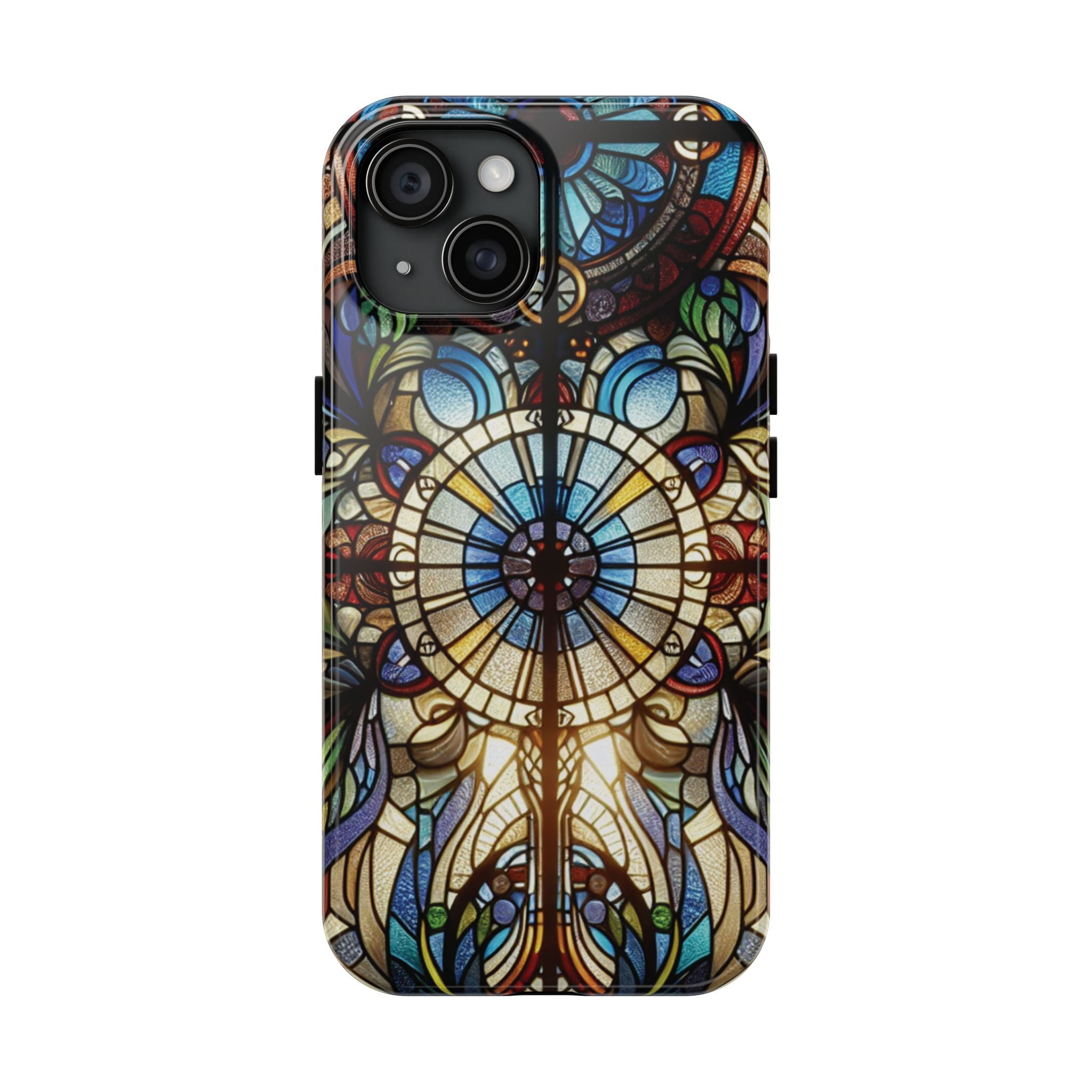 Stained Glass Mandala Tough Phone Case — Floral Vintage Art iPhone Cover