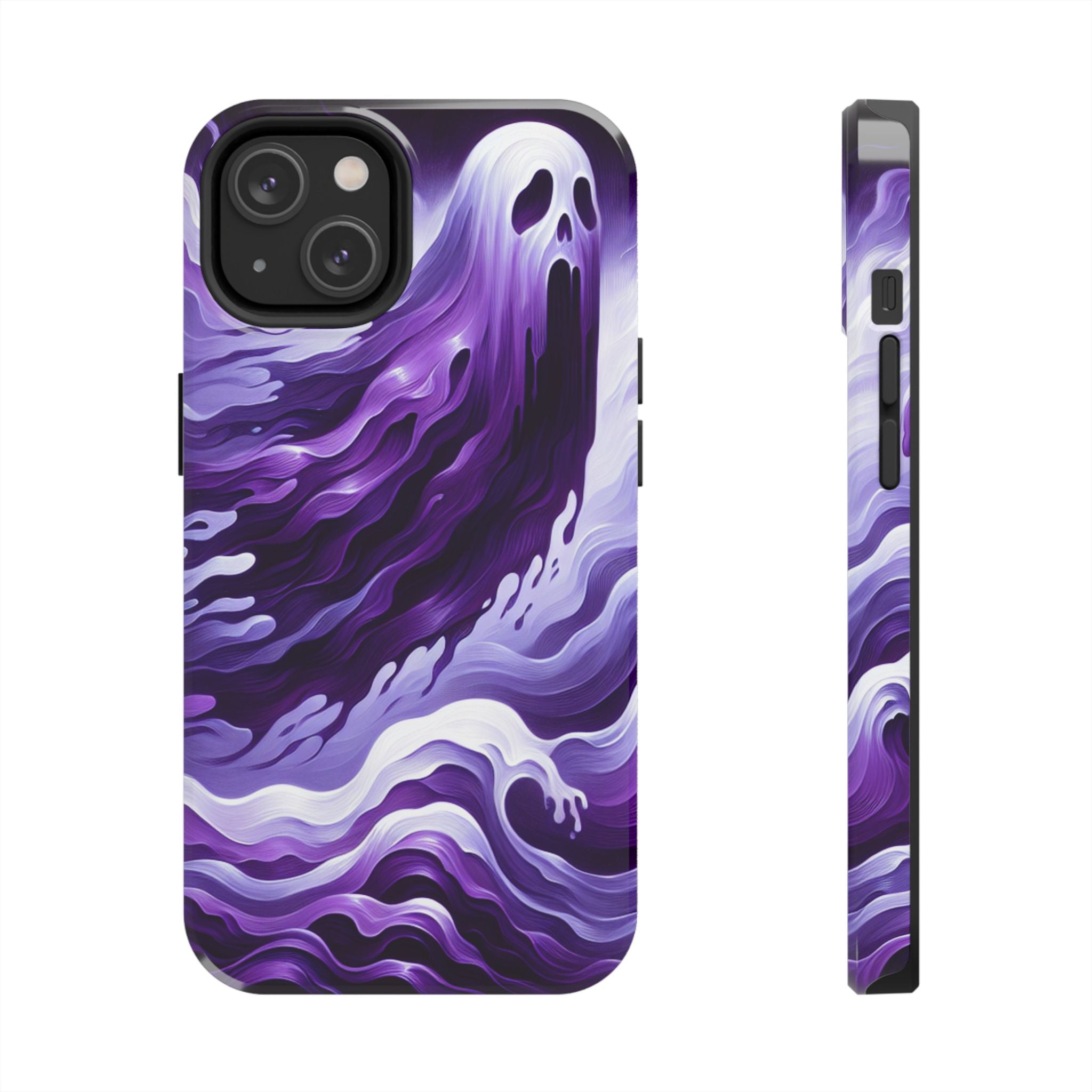 Purple wavey ghosts! - Tough Phone Cases