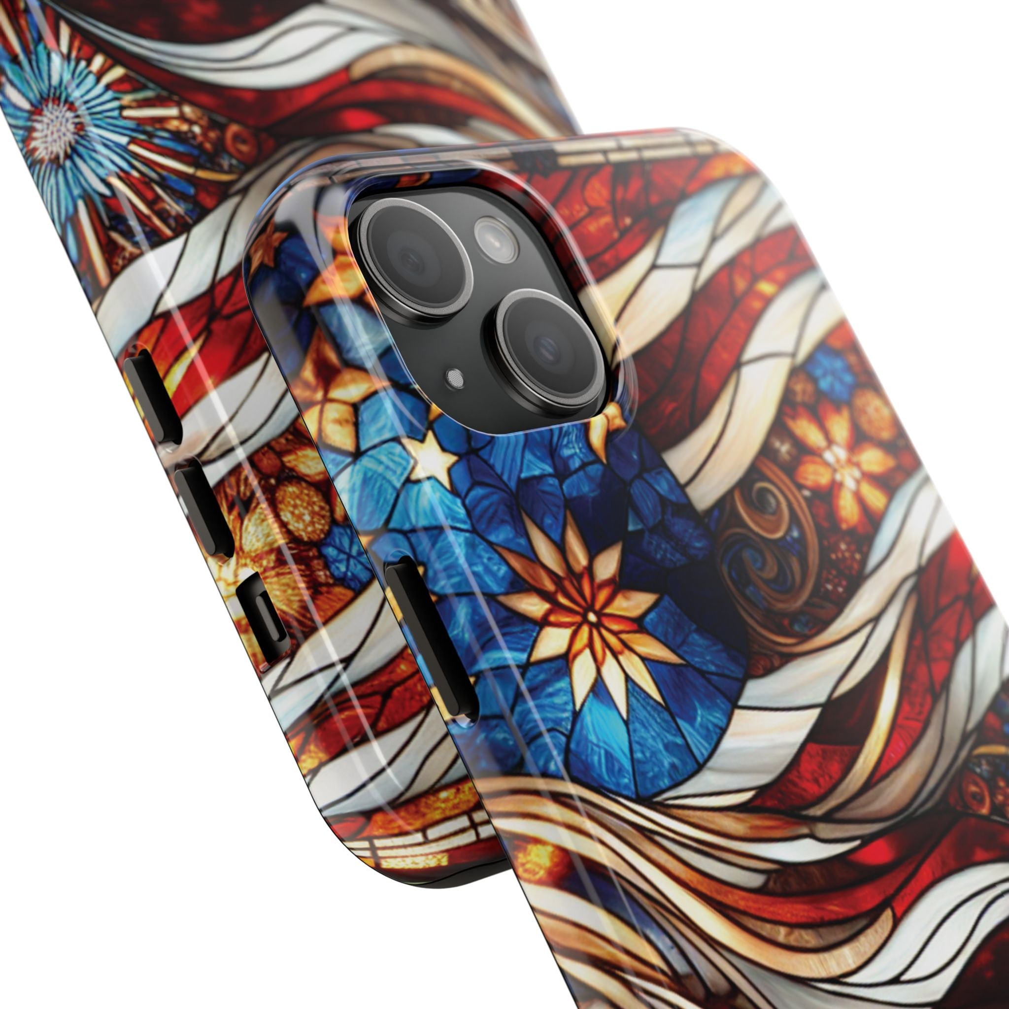 American by Nature Colorful Stained Glass Tough Phone Cases | Unique iPhone Covers, Protective Cases, Vibrant Designs, Gifts for Him/Her