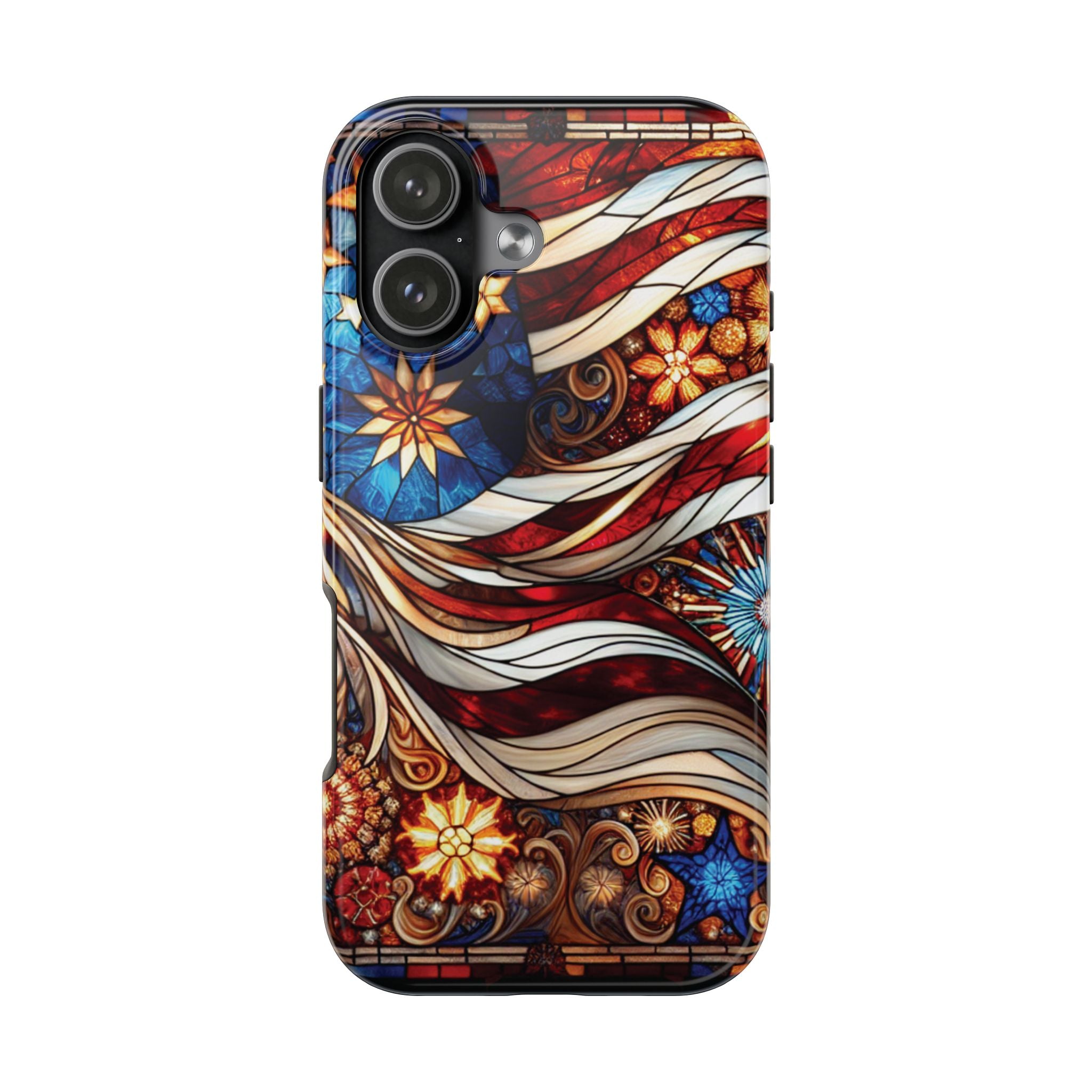 American by Nature Colorful Stained Glass Tough Phone Cases | Unique iPhone Covers, Protective Cases, Vibrant Designs, Gifts for Him/Her