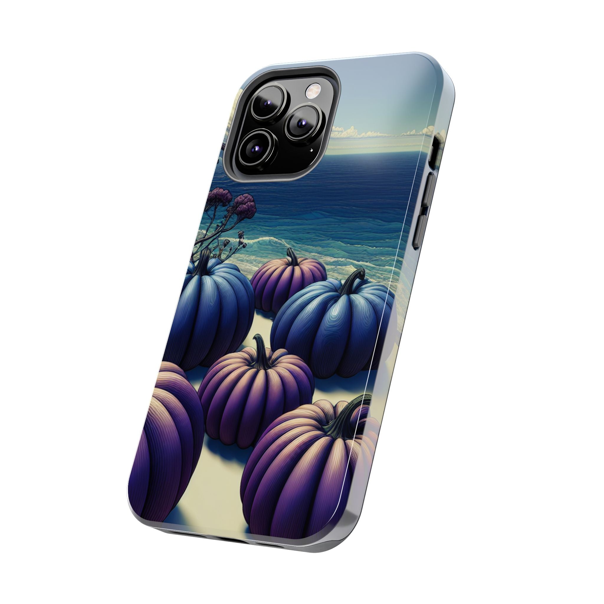 Blue Pumpkin Beach Tough Phone Case — Coastal Halloween Fall iPhone Cover