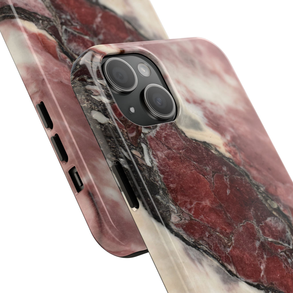 Red Marble Tough Phone Case — Protective Designer Phone Cover