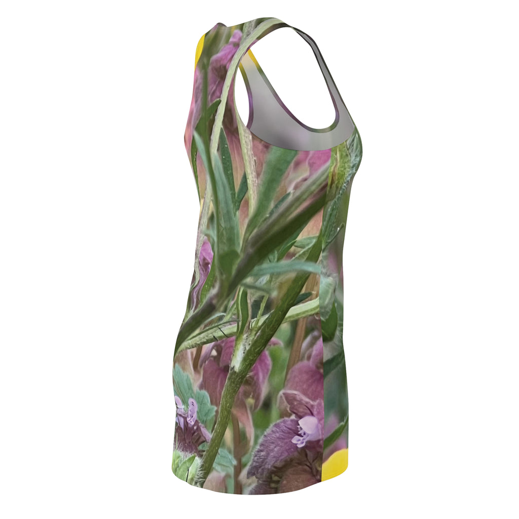 Floral Meadow Racerback Dress — All-Over Print Botanical Summer Dress