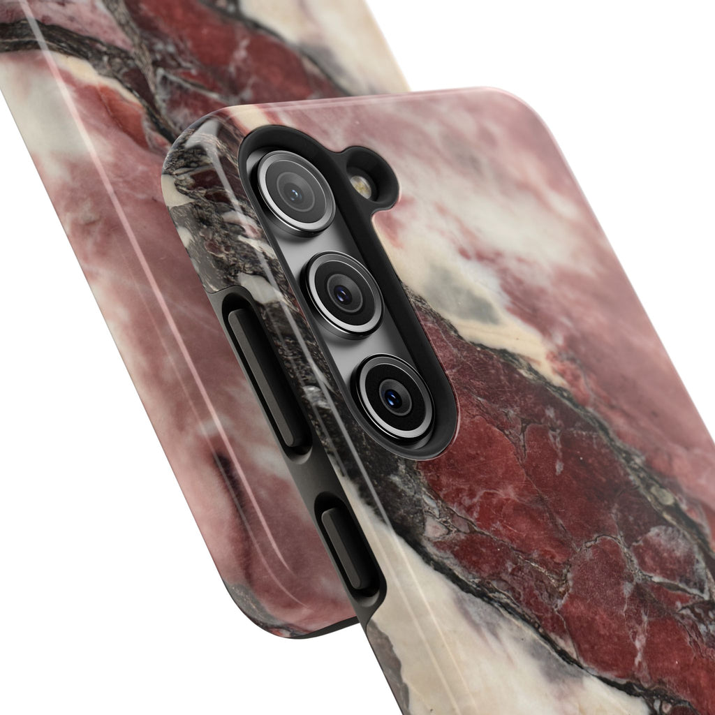 Red Marble Tough Phone Case — Protective Designer Phone Cover