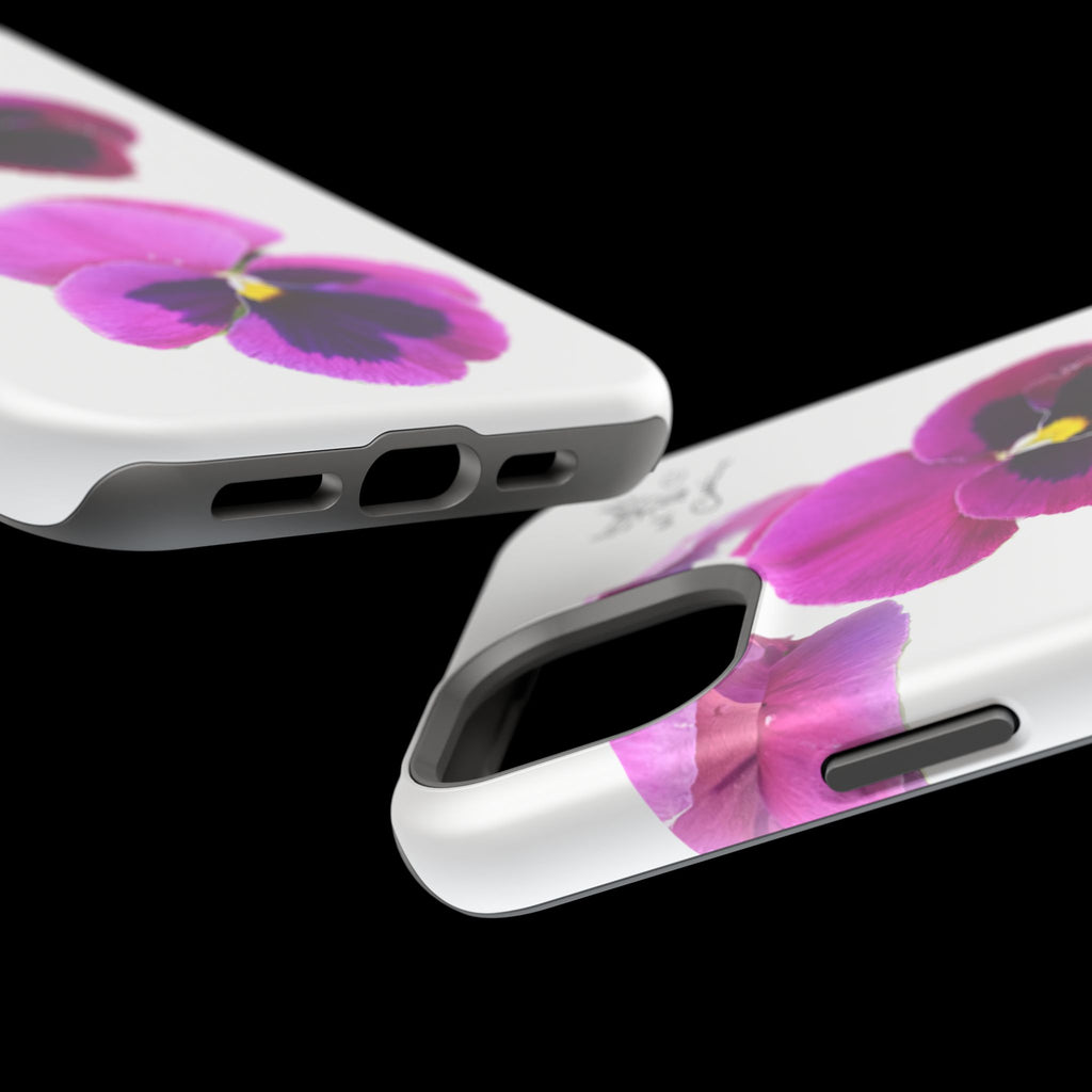 Pansy Blossom Magnetic Phone Case — Impact‑Resistant Floral iPhone Cover